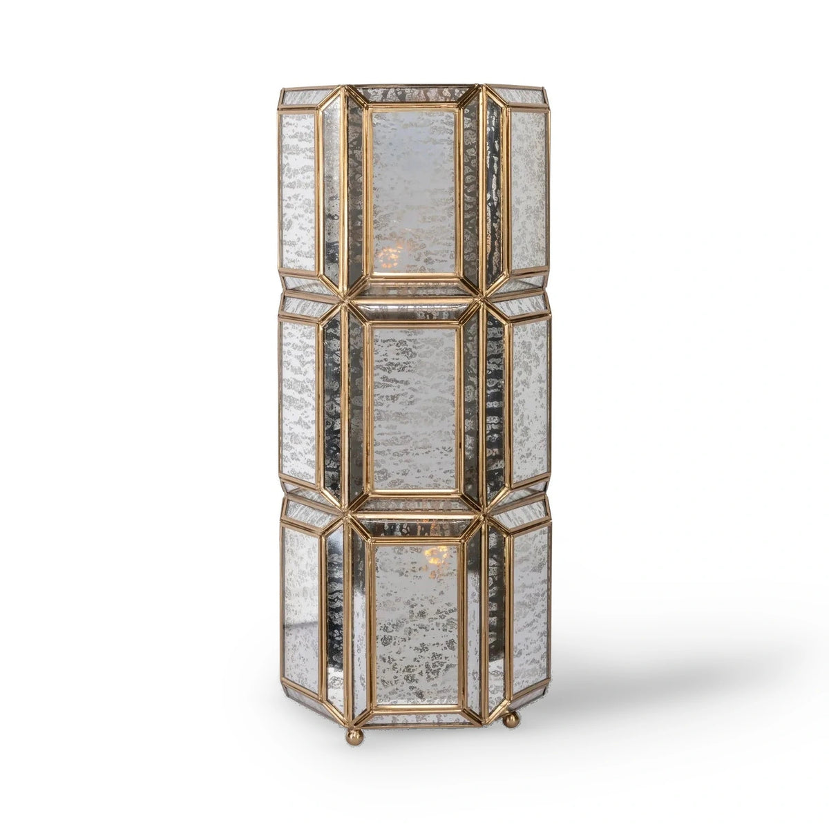 Richmond Interiors Yael Antique Brass Glass Table Lamp
