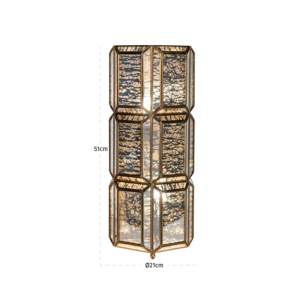 Richmond Interiors Yael Antique Brass Glass Table Lamp