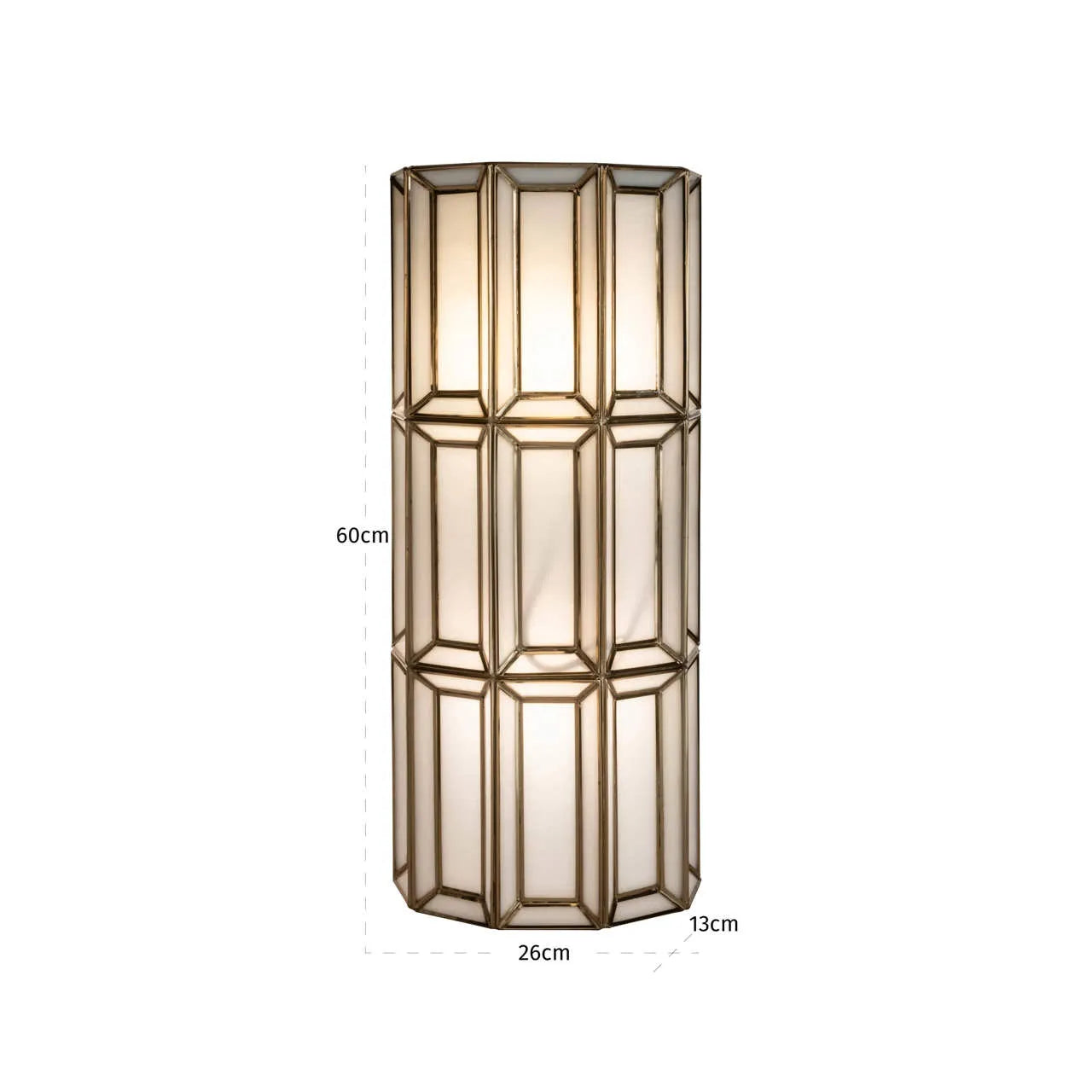 Richmond Interiors Opal Antique Brass Glass Wall Light