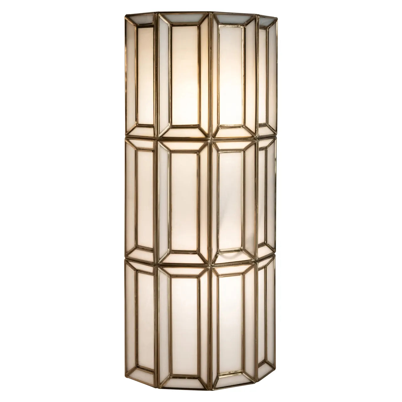 Richmond Interiors Opal Antique Brass Glass Wall Light