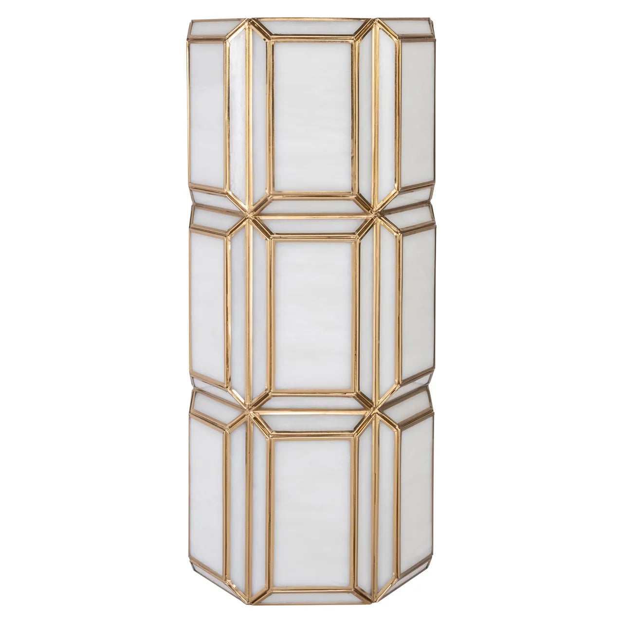 Richmond Interiors Emilia Antique Brass Glass Hurricane Candle Holder Large