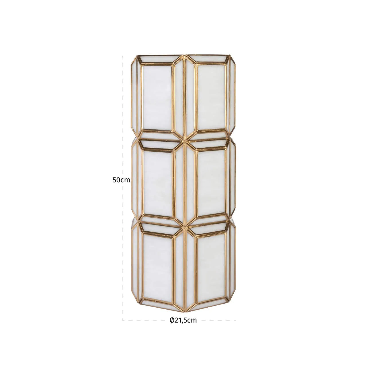 Richmond Interiors Emilia Antique Brass Glass Hurricane Candle Holder Large