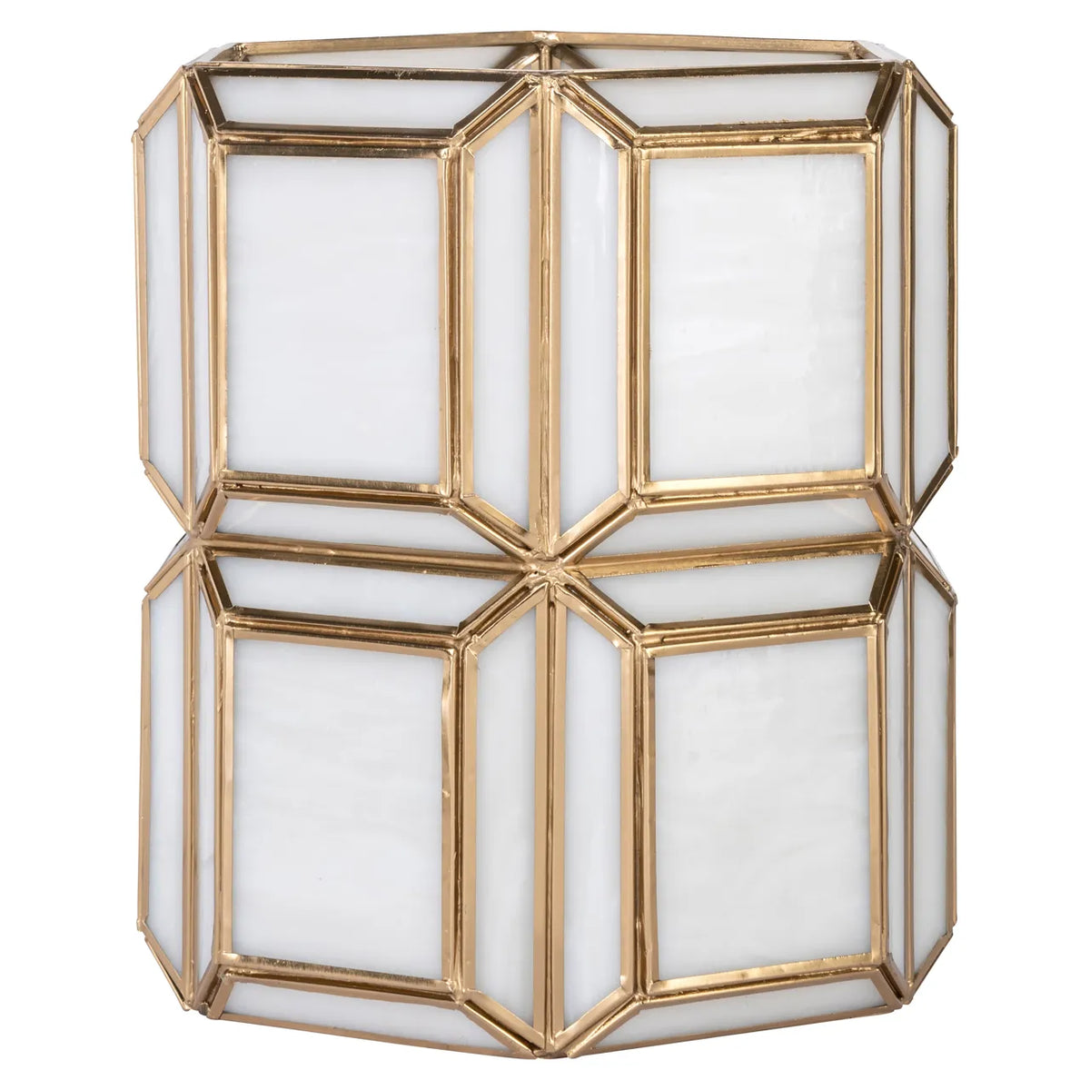 Richmond Interiors Ariana Antique Brass Glass Hurricane Candle Holder Small