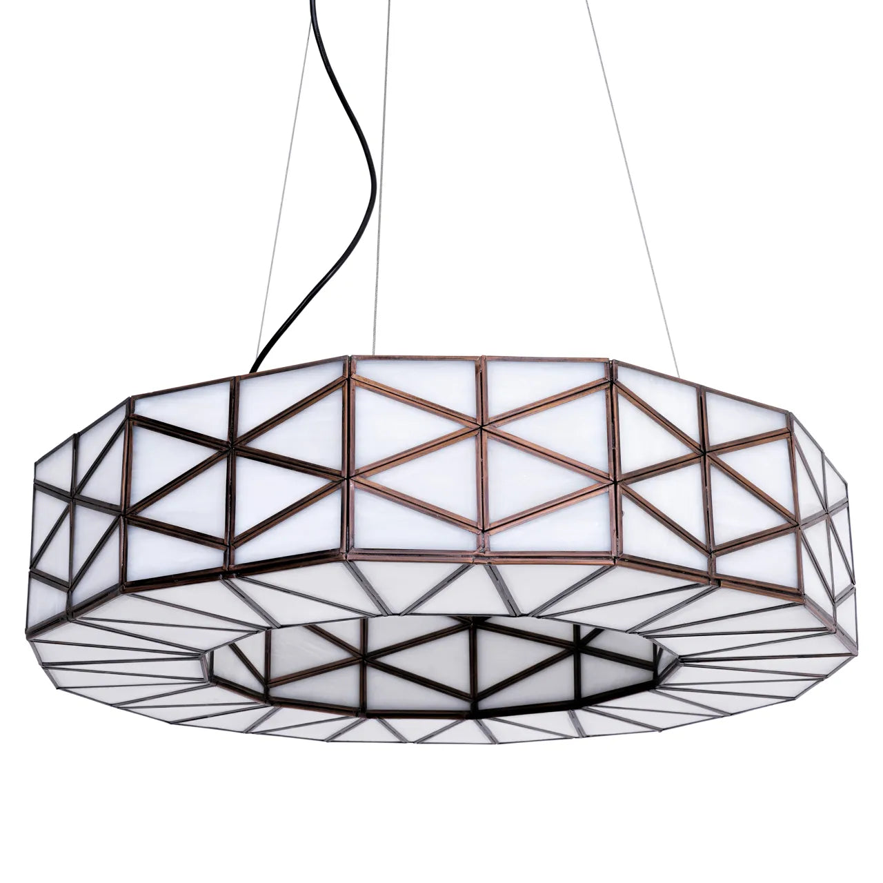 Richmond Interiors Solaria Copper Glass & Brass Chandelier