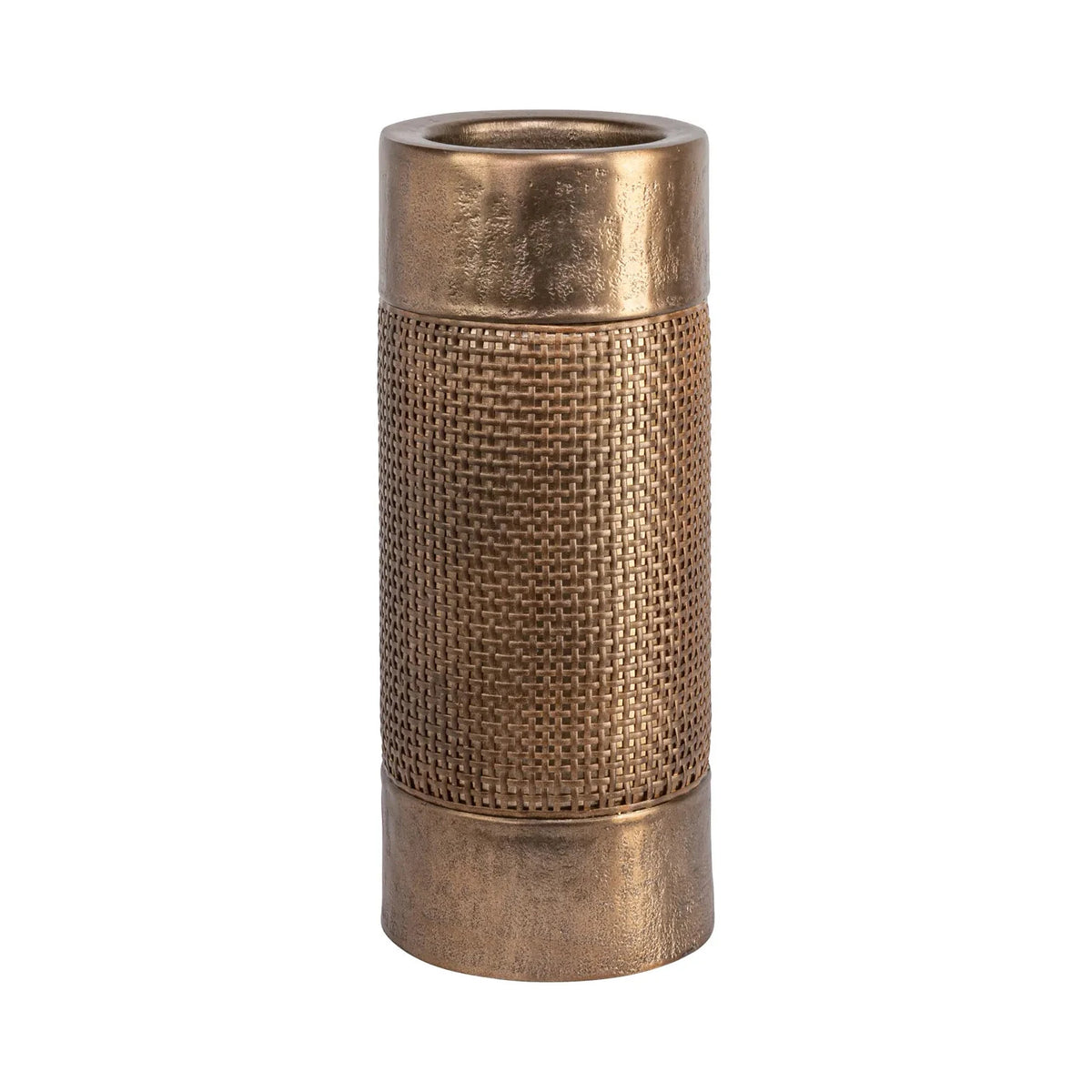 Richmond Interiors Sky Brushed Gold Rattan Candle Holder Large