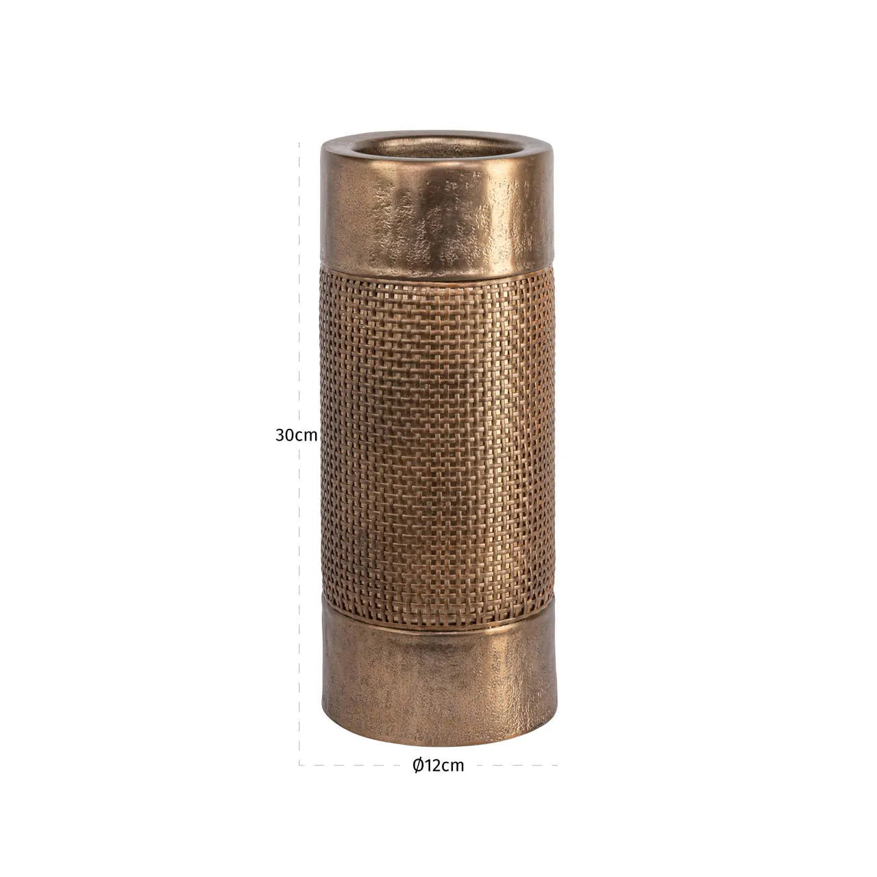 Richmond Interiors Sky Brushed Gold Rattan Candle Holder Large