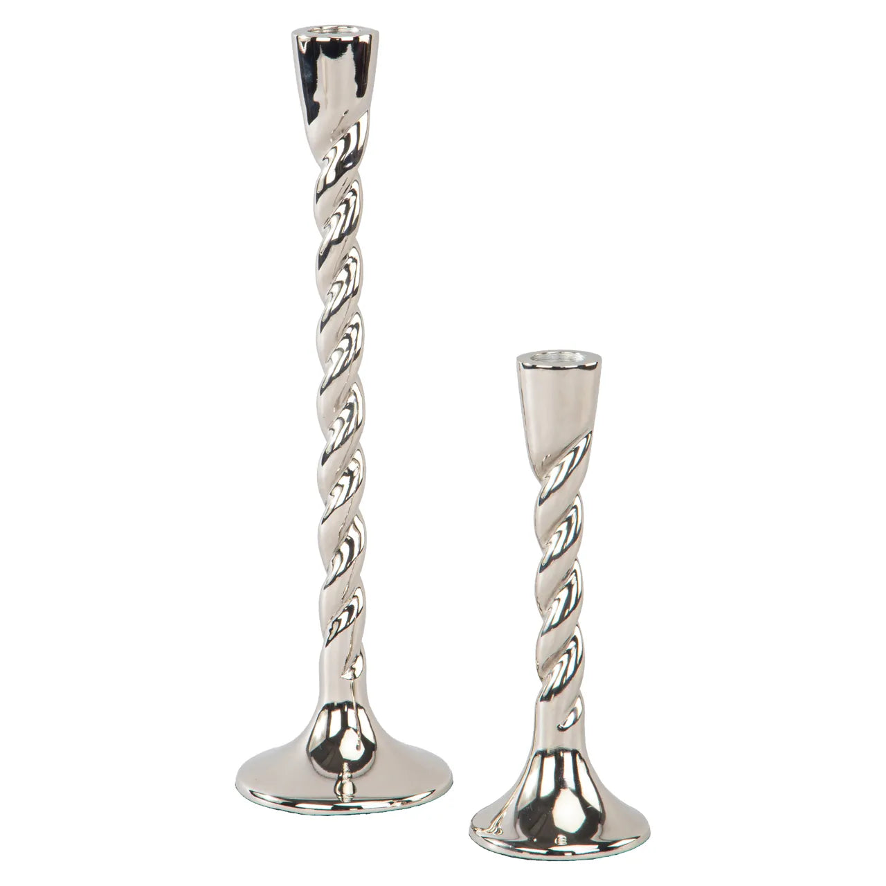 Richmond Interiors Crillon Silver Candle Holder Large