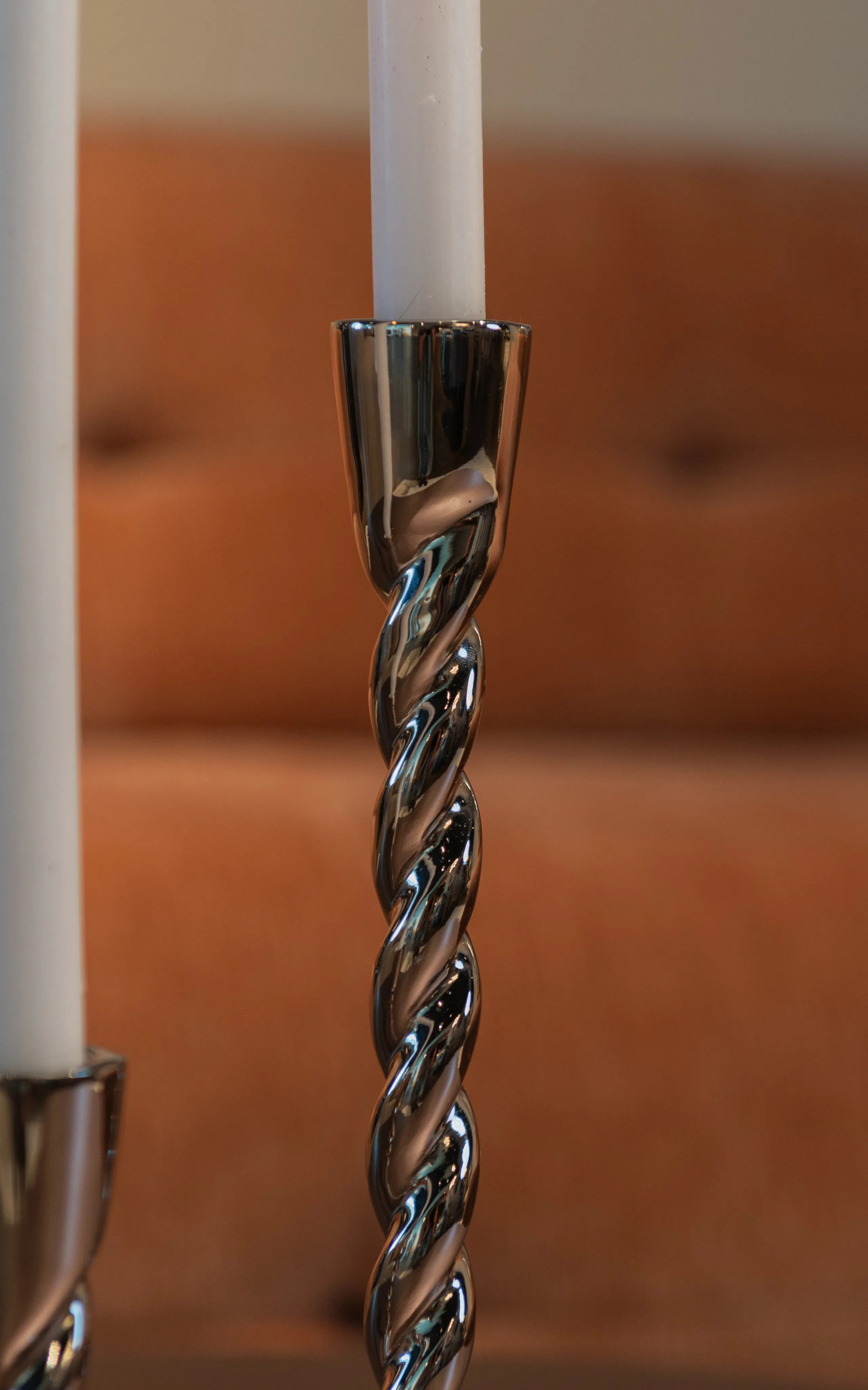 Richmond Interiors Crillon Silver Candle Holder Small