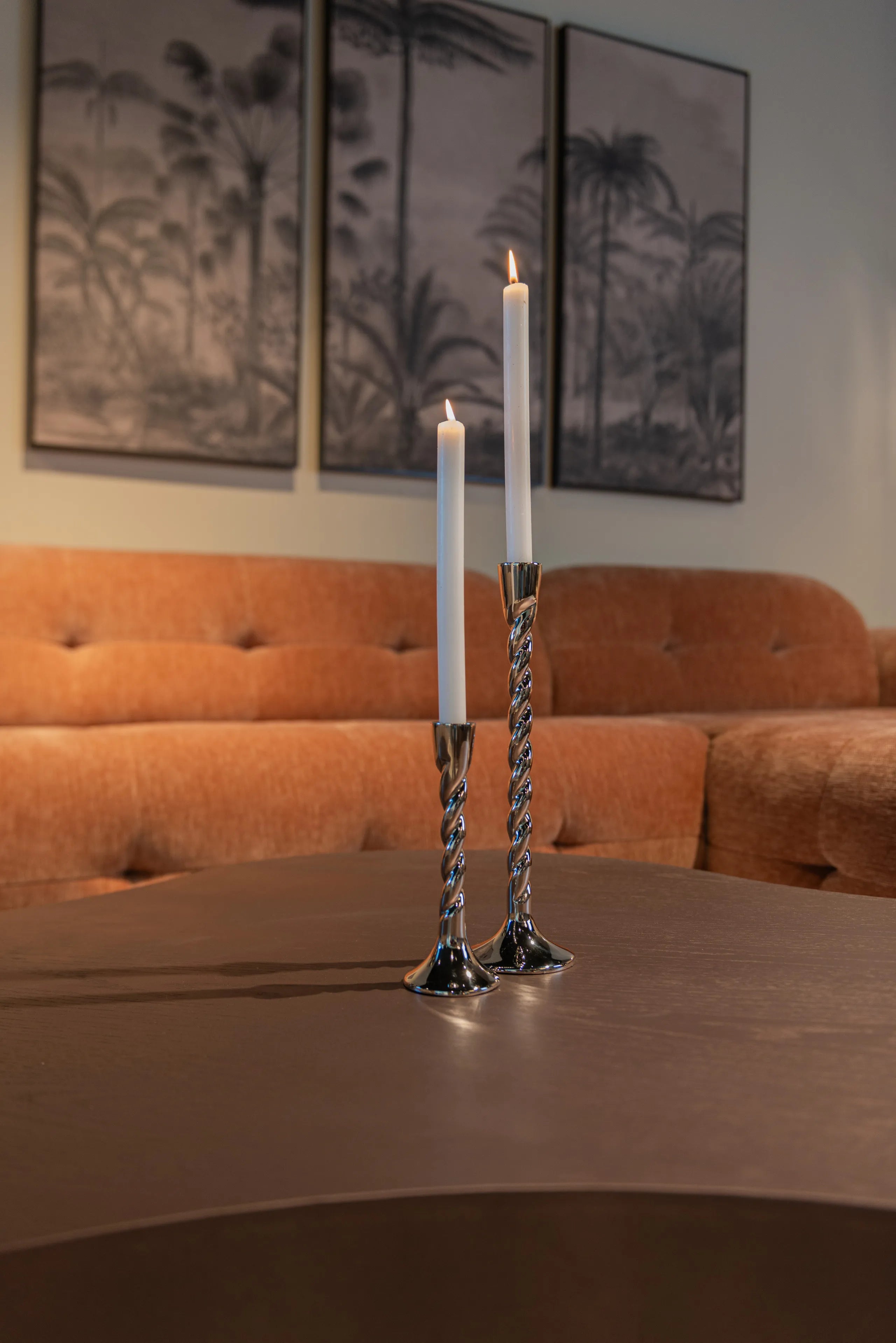 Richmond Interiors Crillon Silver Candle Holder Large