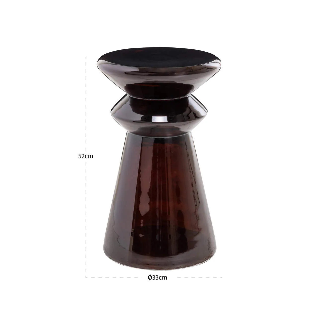 Richmond Interiors Gordes Brown Glass Side Table