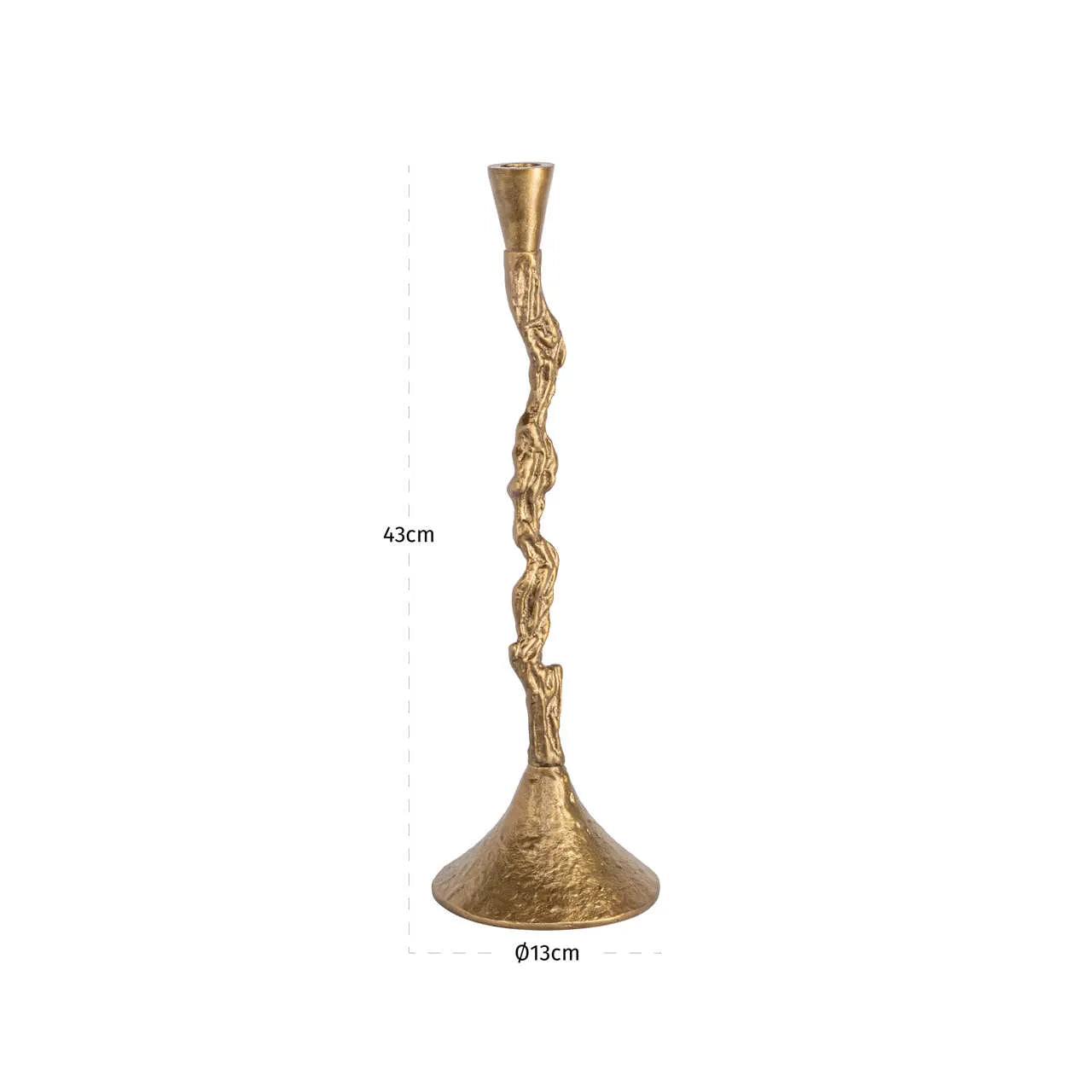 Richmond Interiors Mona Antique Brass Candle Holder