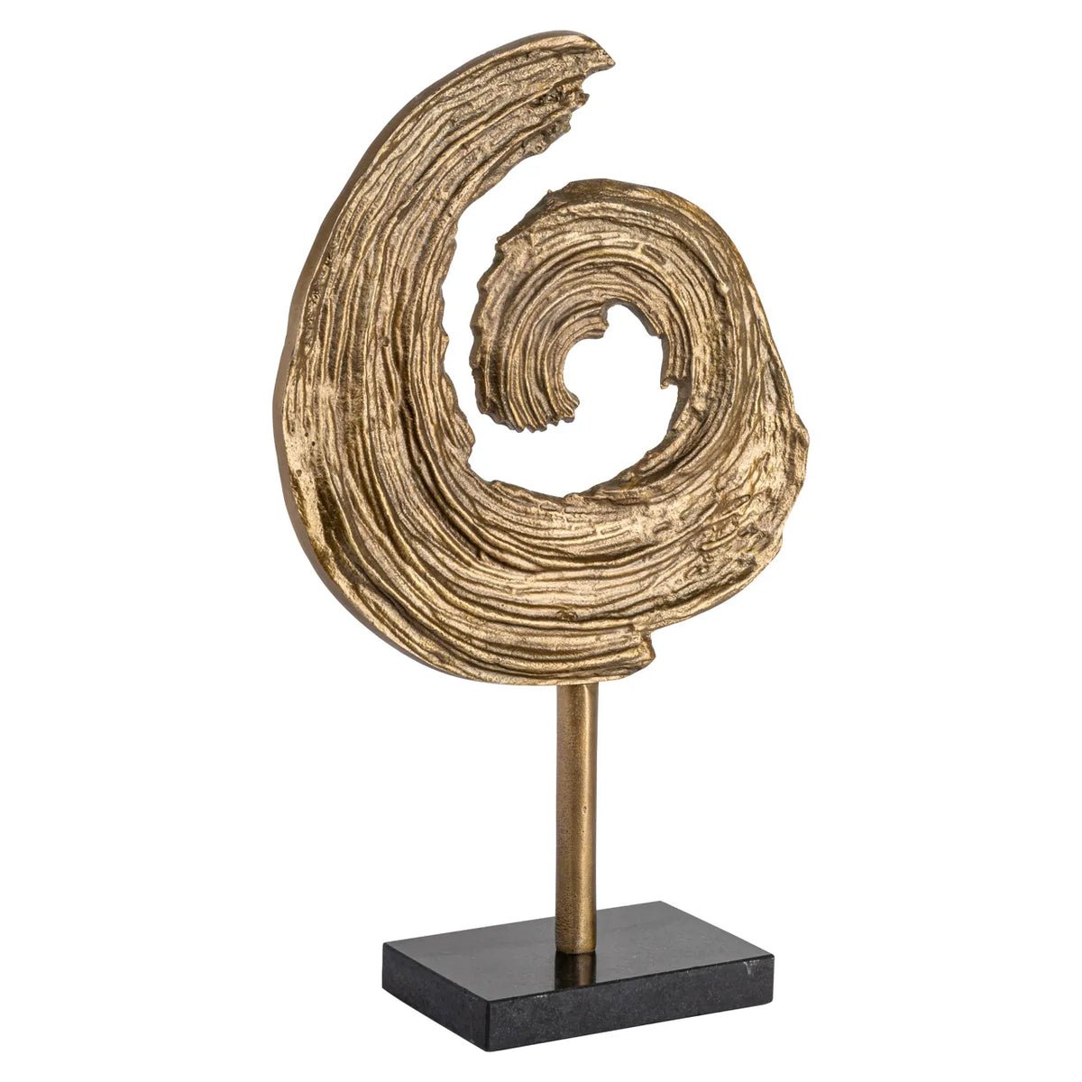 Richmond Interiors Swirl Antique Brass Granite Decorative Object