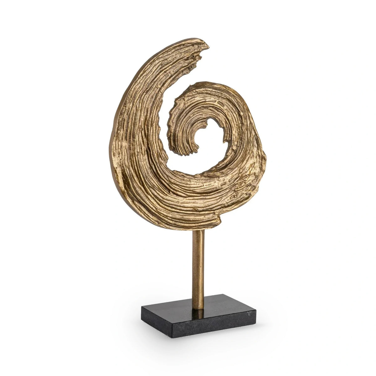 Richmond Interiors Swirl Antique Brass Granite Decorative Object