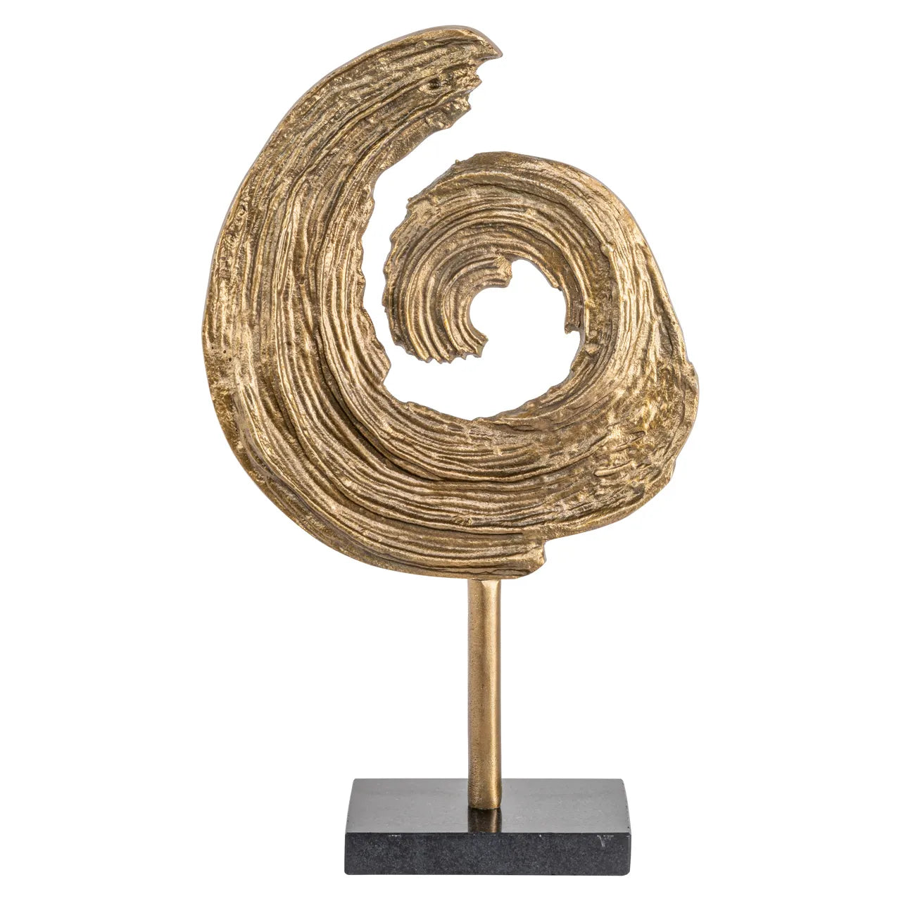 Richmond Interiors Swirl Antique Brass Granite Decorative Object