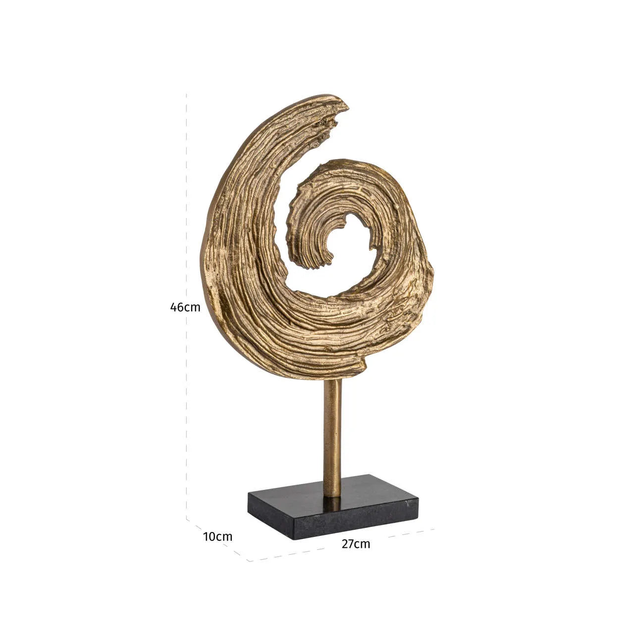Richmond Interiors Swirl Antique Brass Granite Decorative Object