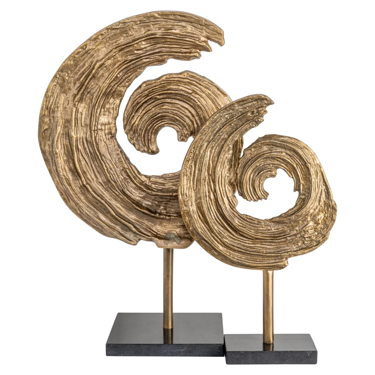 Richmond Interiors Swirl Antique Brass Granite Decorative Object