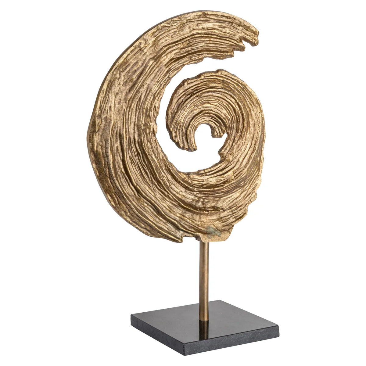 Richmond Interiors Swirl Antique Brass Granite Decorative Object Large
