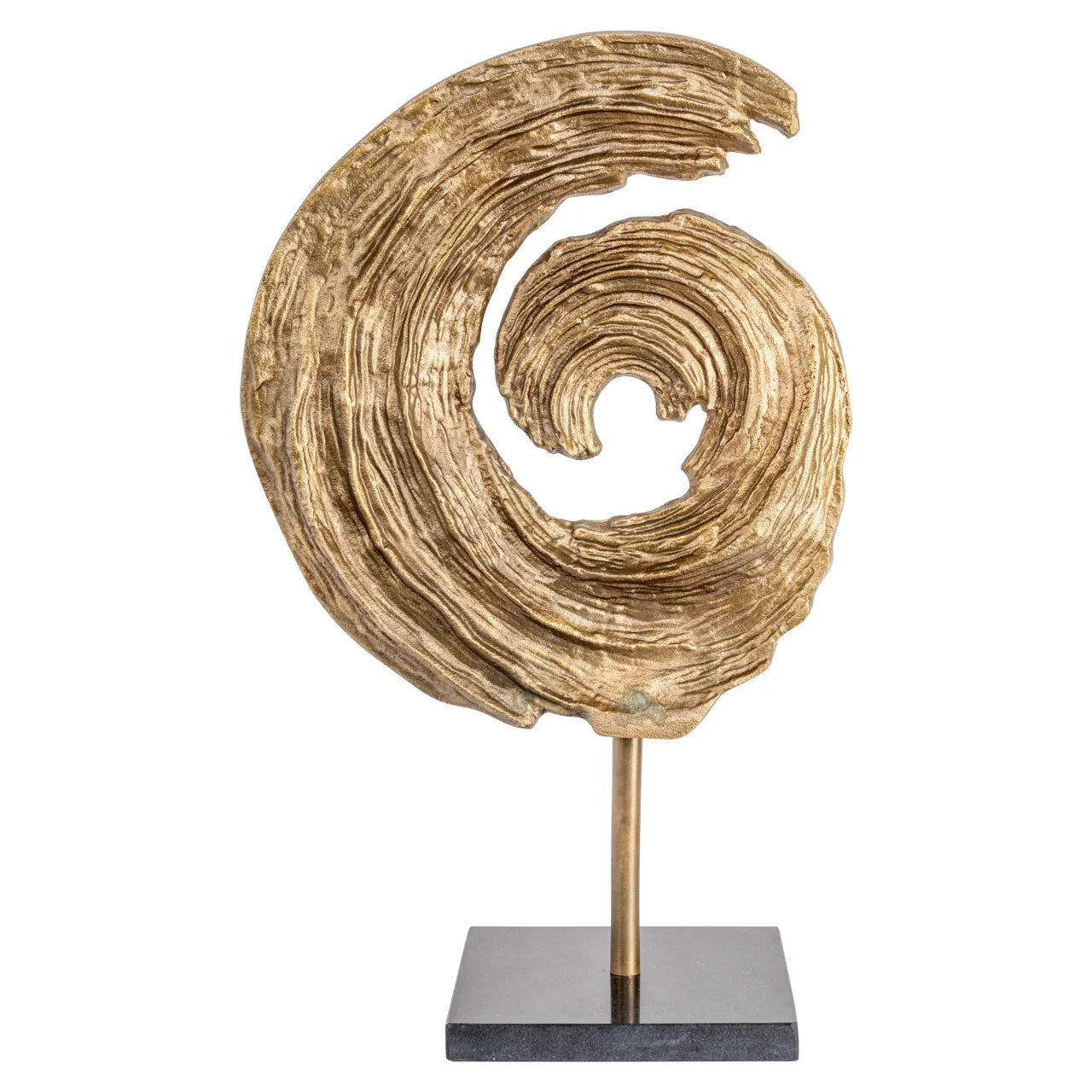 Richmond Interiors Swirl Antique Brass Granite Decorative Object Large