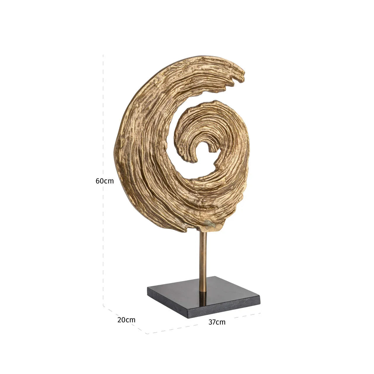 Richmond Interiors Swirl Antique Brass Granite Decorative Object Large