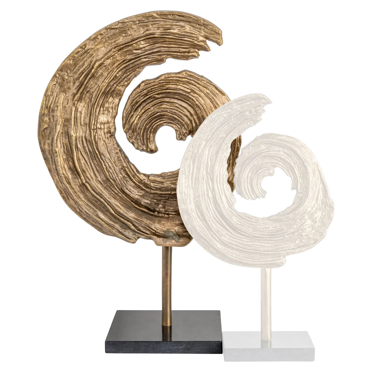 Richmond Interiors Swirl Antique Brass Granite Decorative Object Large
