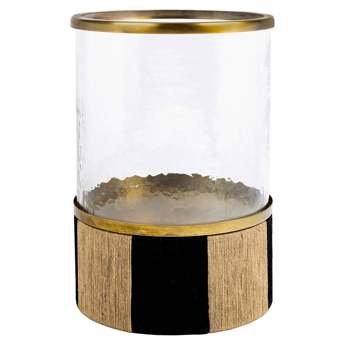 Richmond Interiors Sas Antique Brass Glass Hurricane Candle Holder
