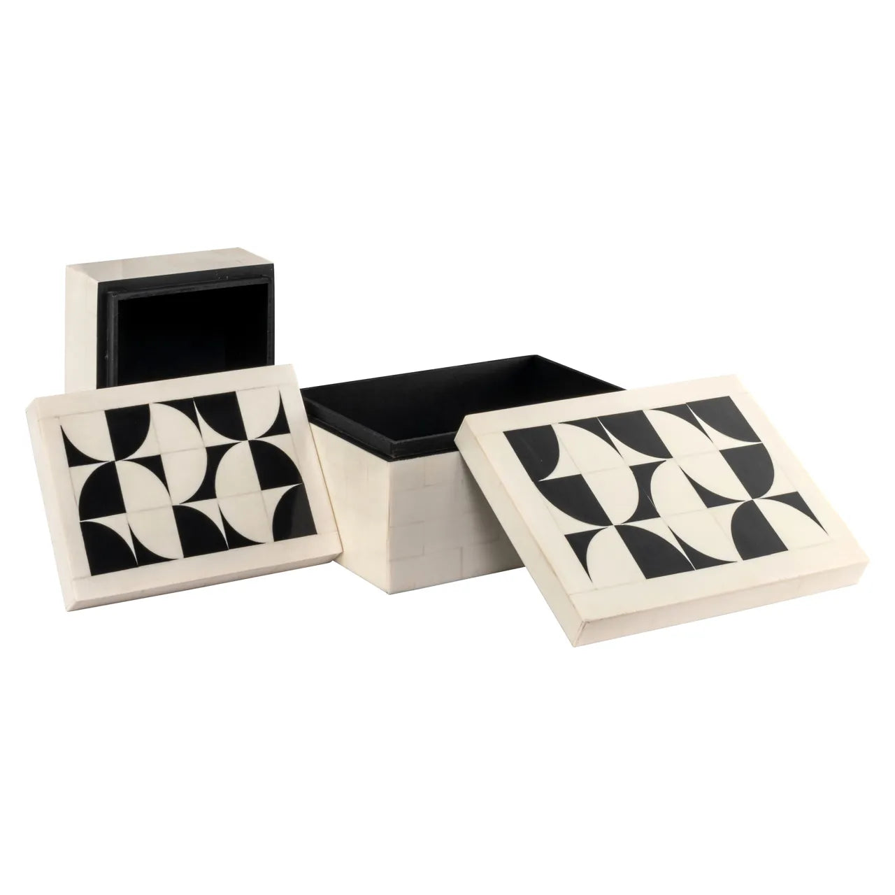 Richmond Interiors Set of 2 Flake White Resin Storage Boxes
