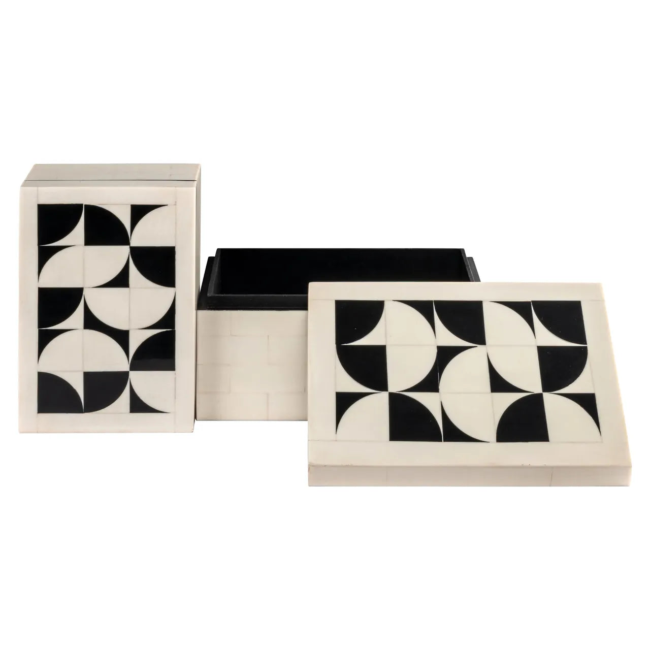 Richmond Interiors Set of 2 Flake White Resin Storage Boxes