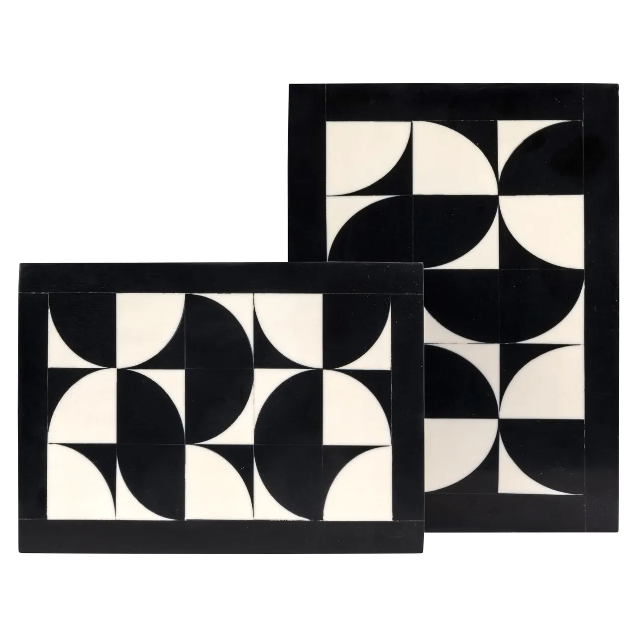 Richmond Interiors Set of 2 Rae Black/White Resin Storage Boxes