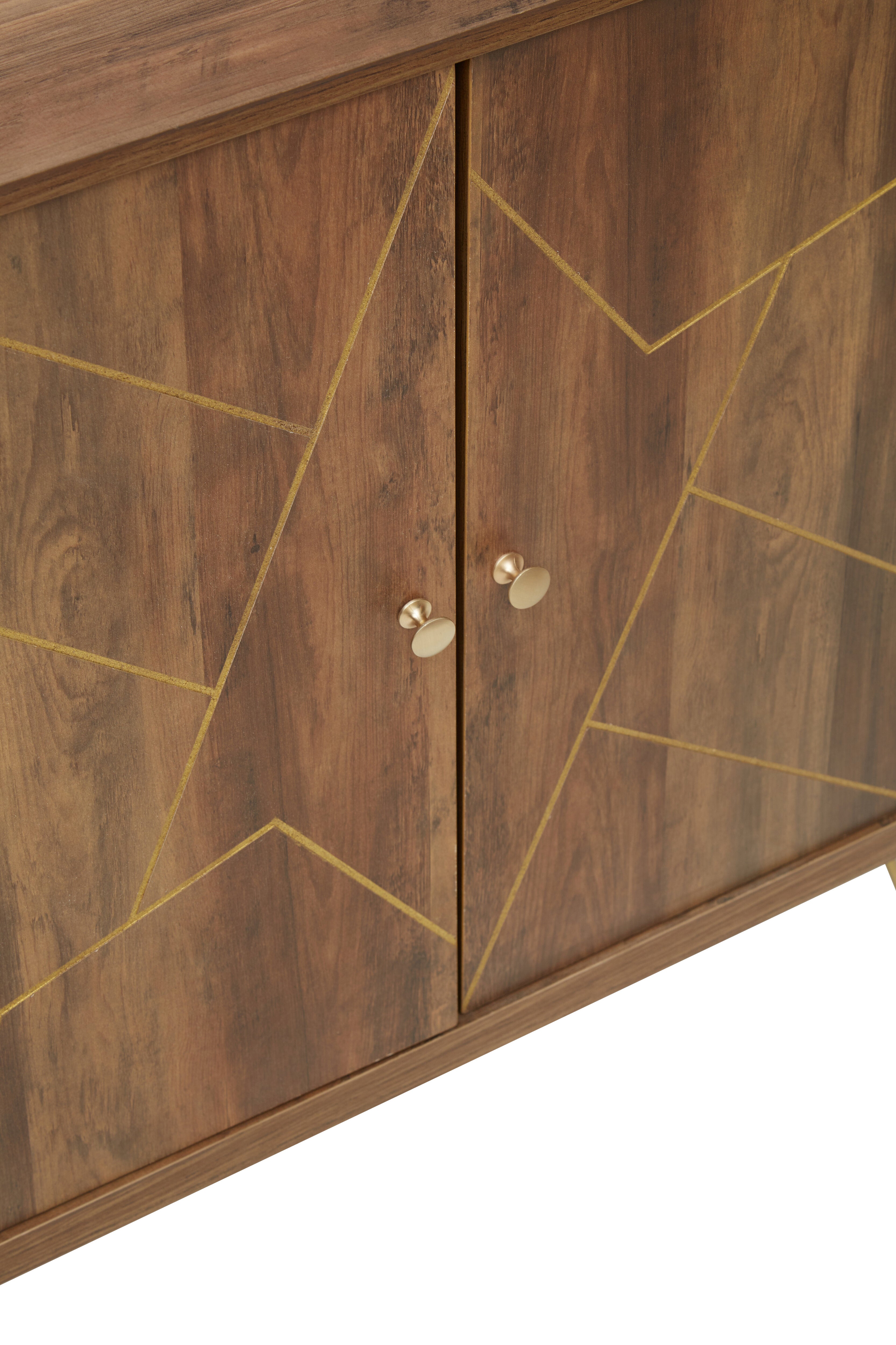 Valois Brown Wood Geometric Sideboard | Small