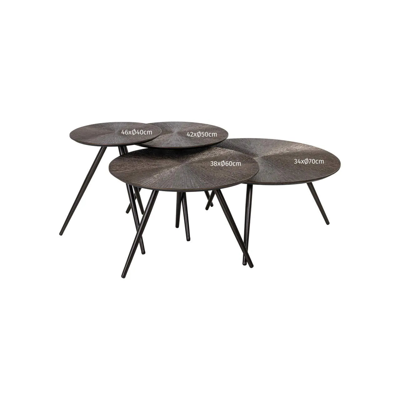 Richmond Interiors Quadra Brunzae Set of 4 Coffee Tables