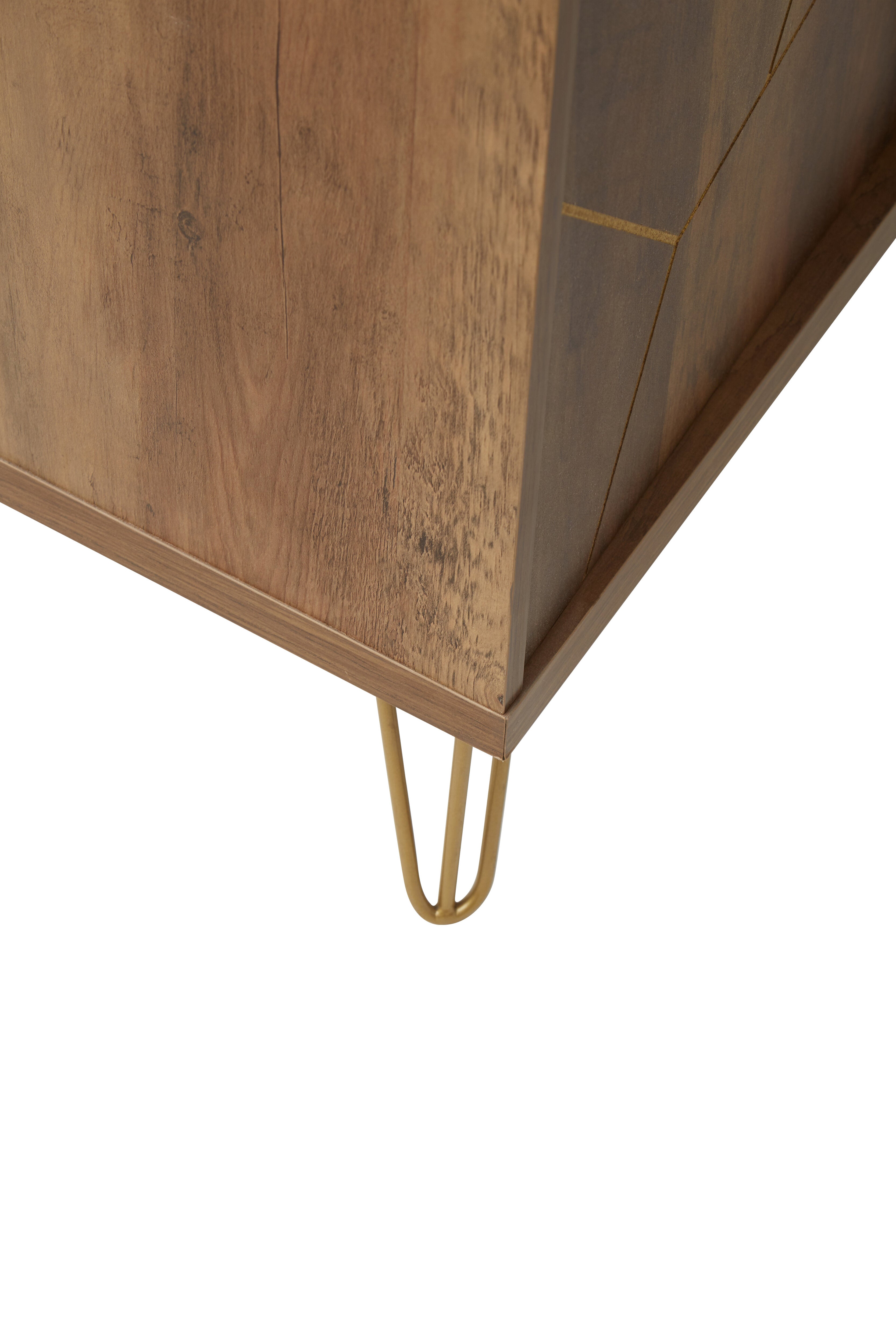 Valois Brown Wood Geometric Sideboard | Small