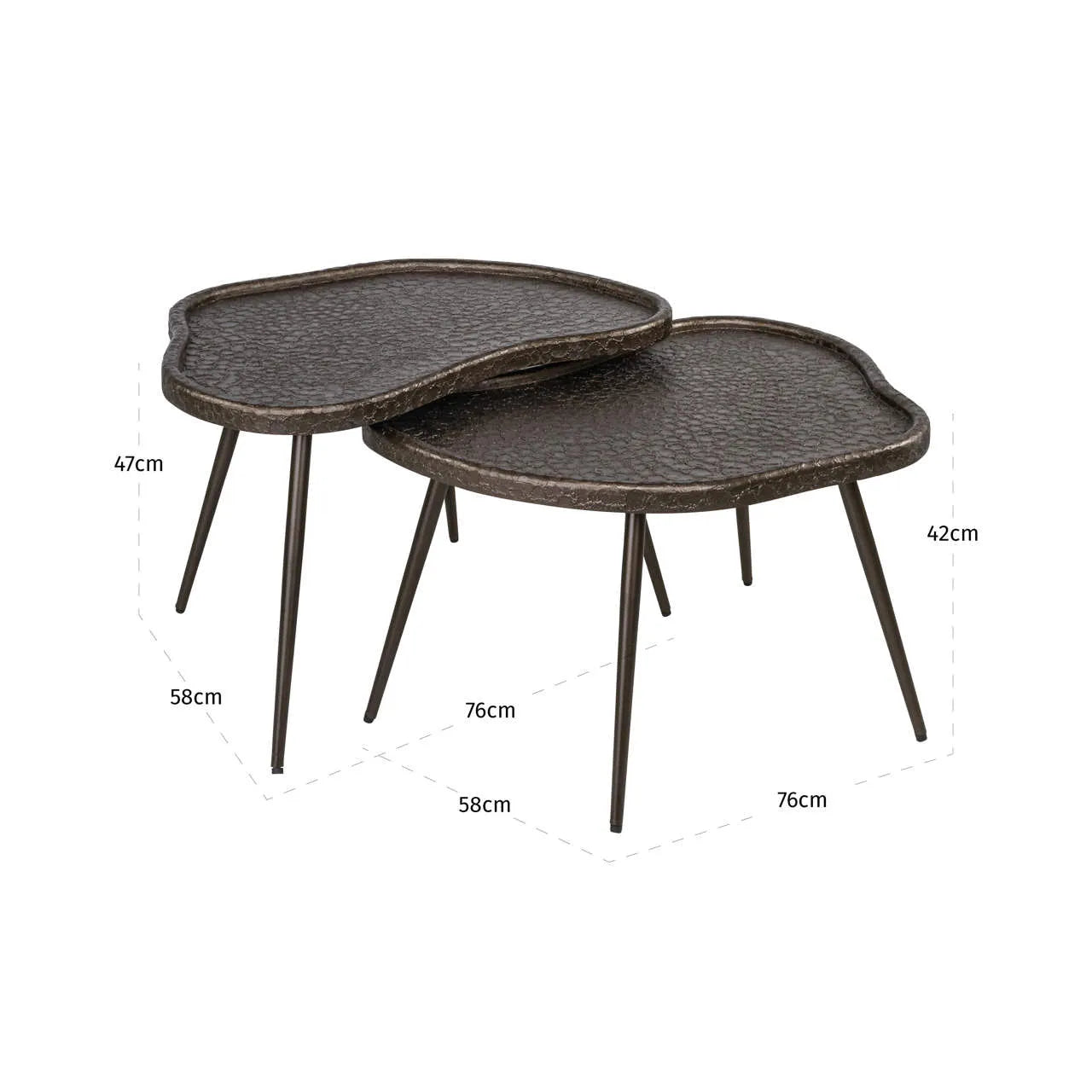 Richmond Interiors Set of 2 Bean Brunzae Coffee Tables