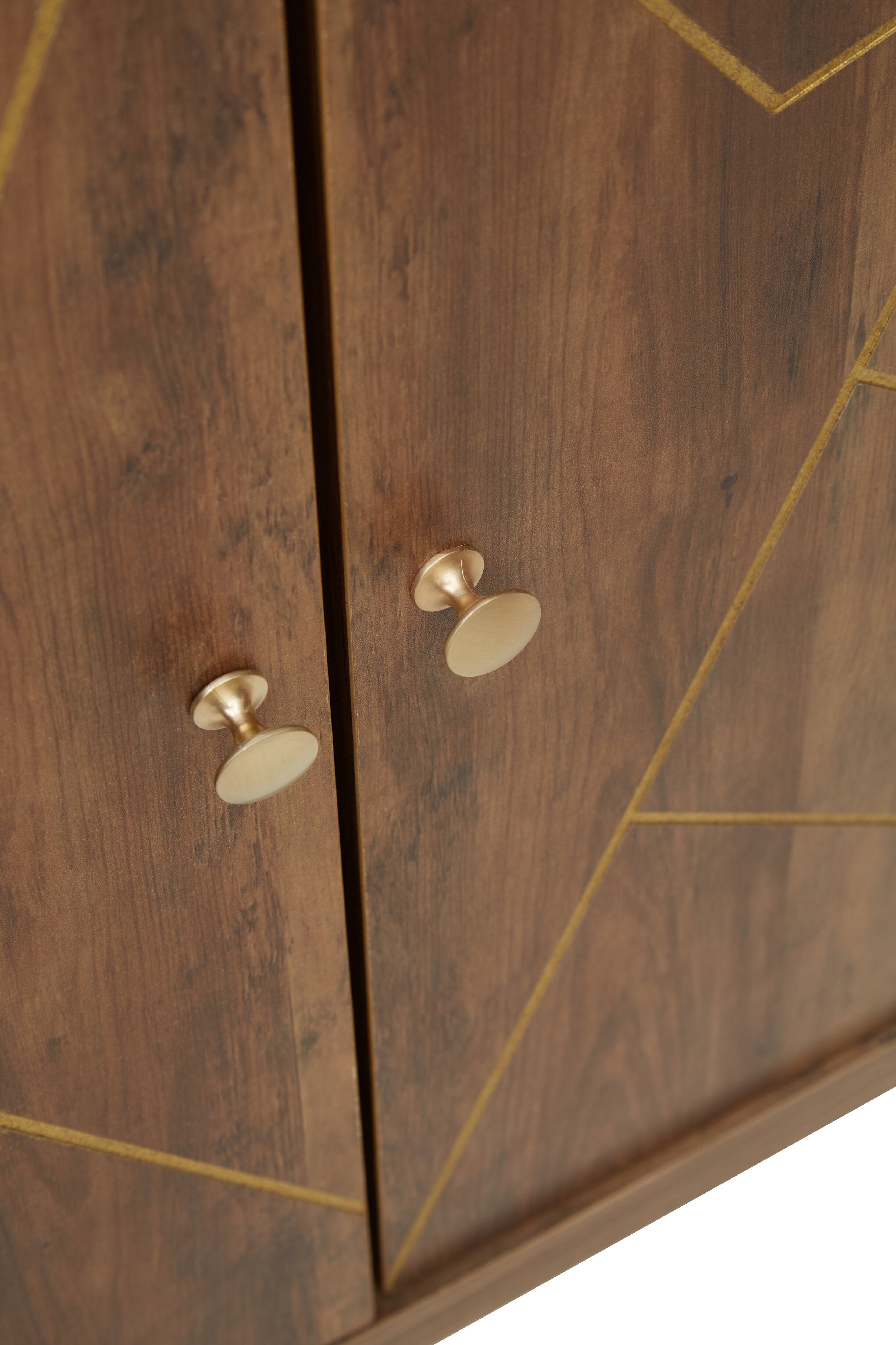 Valois Brown Wood Geometric Sideboard | Small