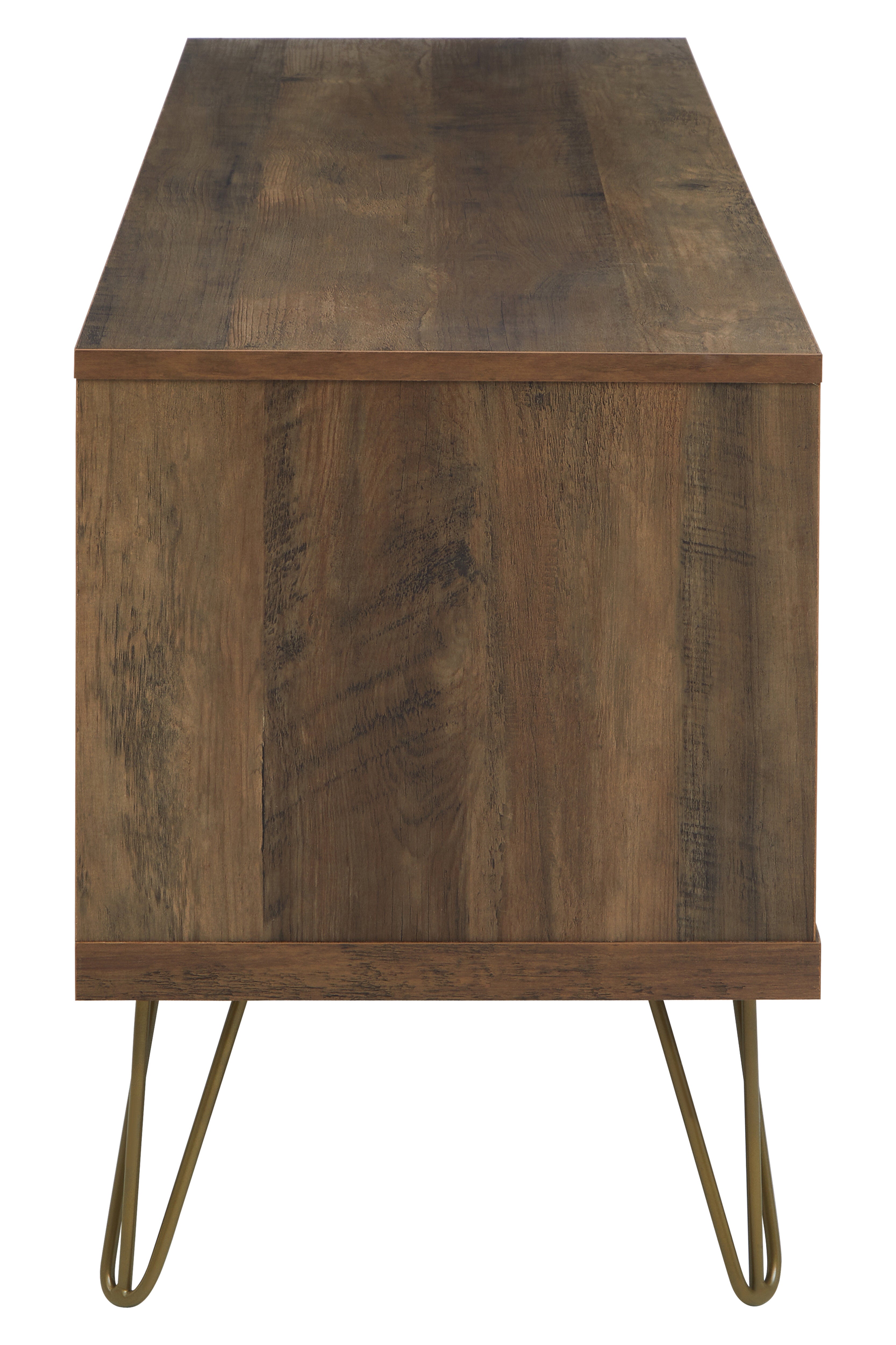 Ophelia Brown Wood & Gold TV Unit