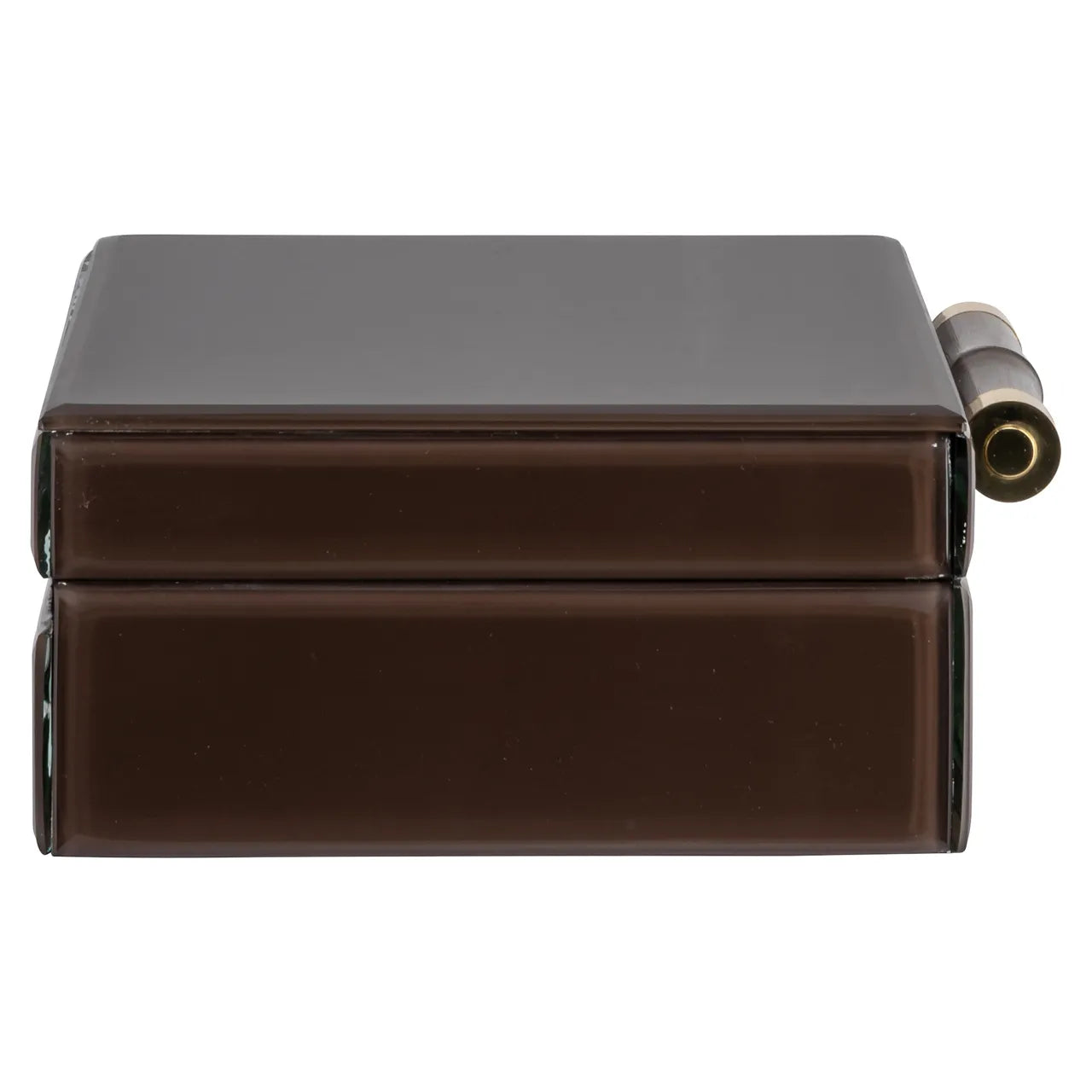 Richmond Interiors Echo Dark Brown Bamboo & Glass Storage Box Small