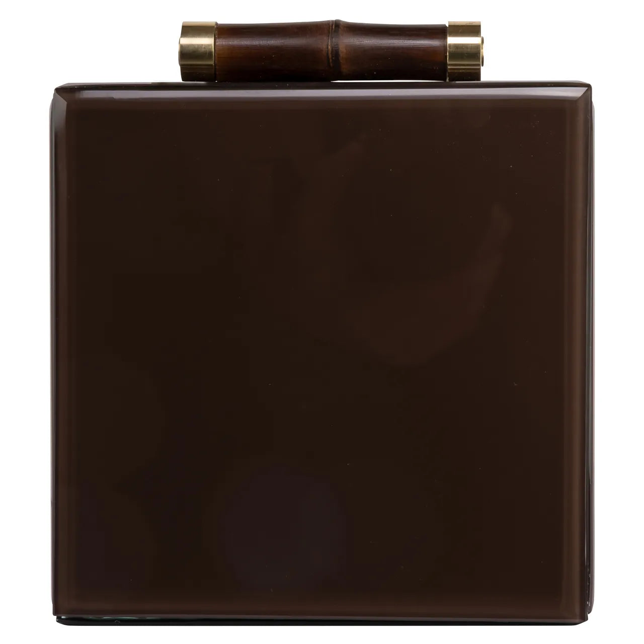 Richmond Interiors Echo Dark Brown Bamboo & Glass Storage Box Small