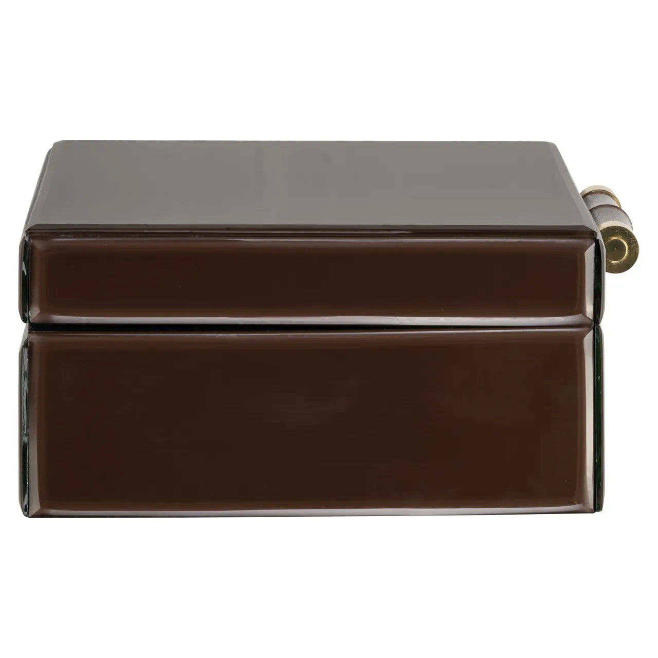 Richmond Interiors Echo Dark Brown Bamboo & Glass Storage Box Large
