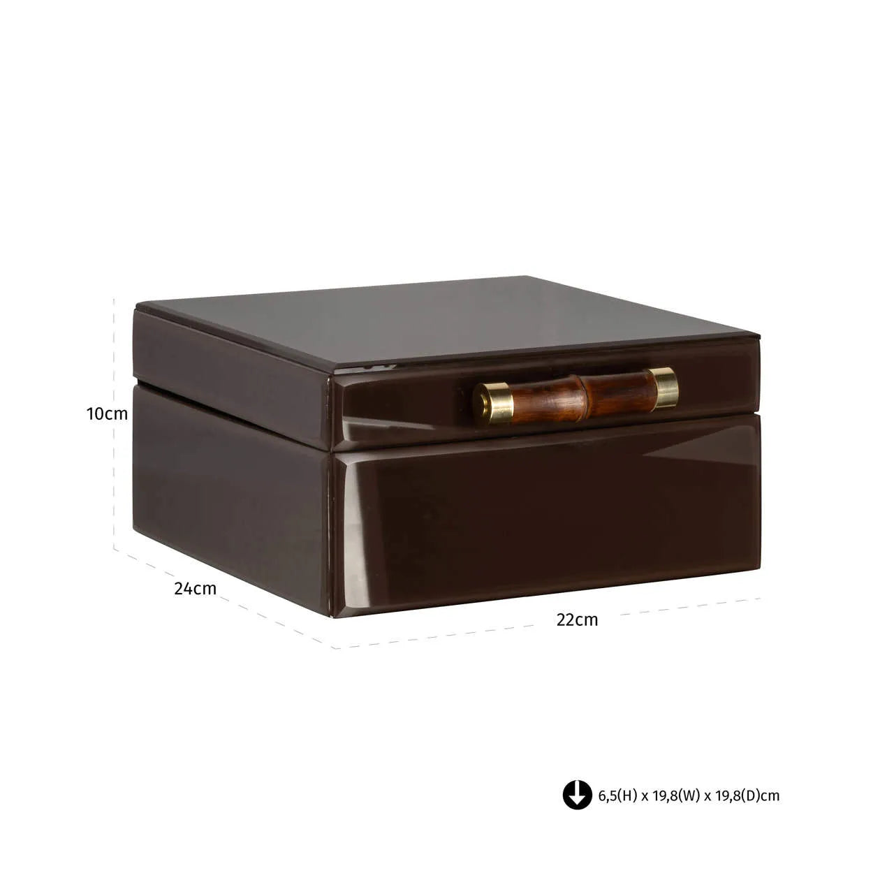 Richmond Interiors Echo Dark Brown Bamboo & Glass Storage Box Large