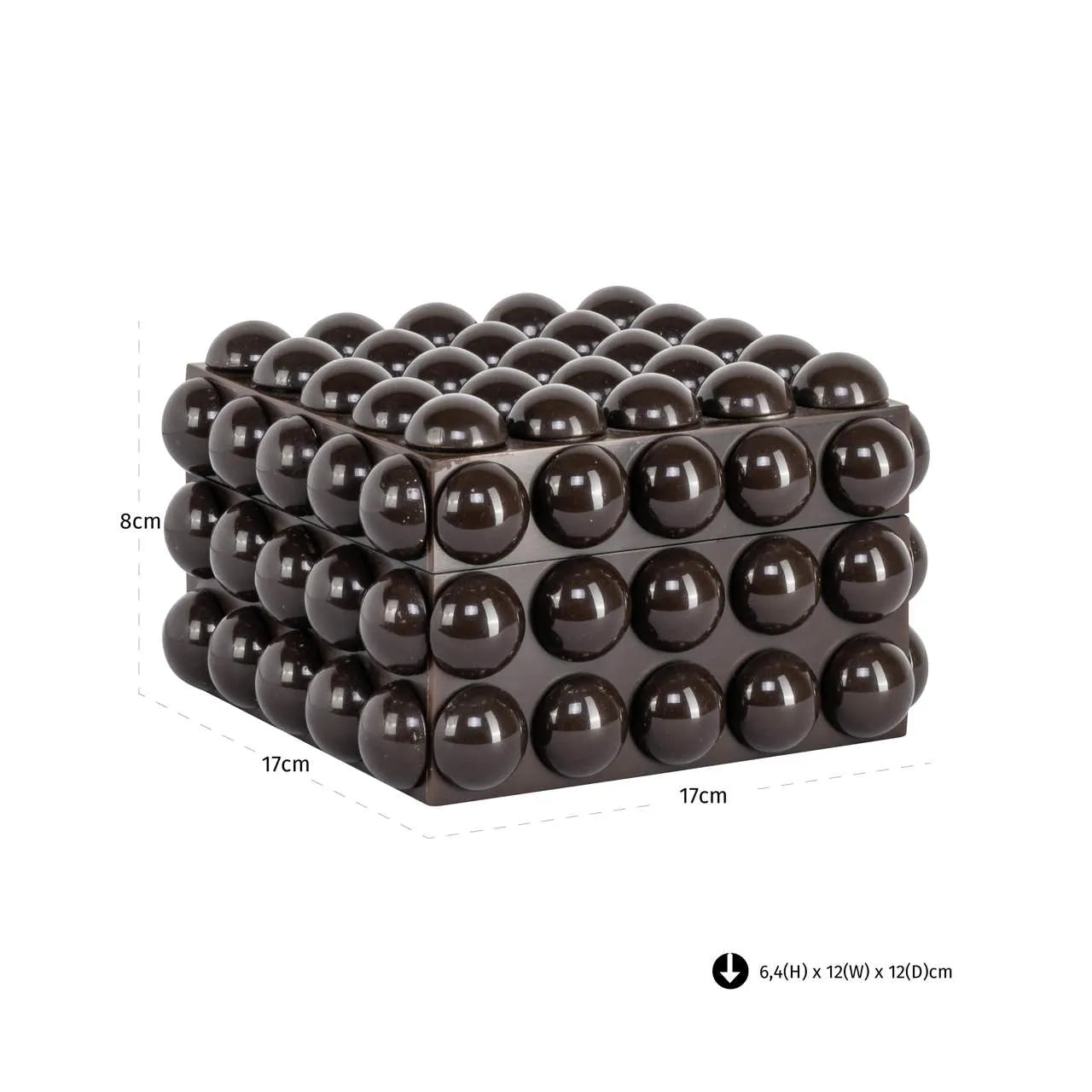 Richmond Interiors Nyx Dark Brown Resin Storage Box Small