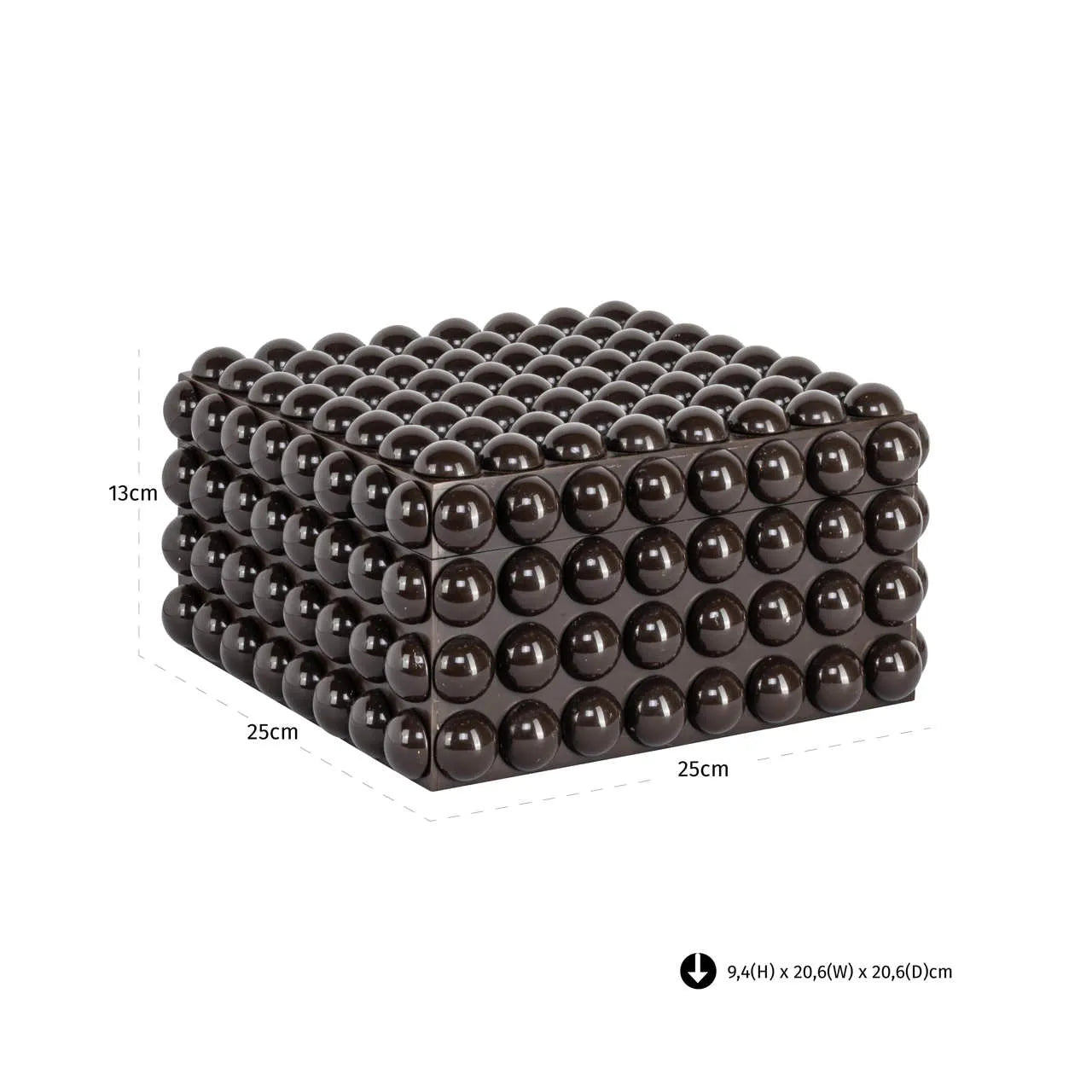 Richmond Interiors Nyx Dark Brown Resin Storage Box Large