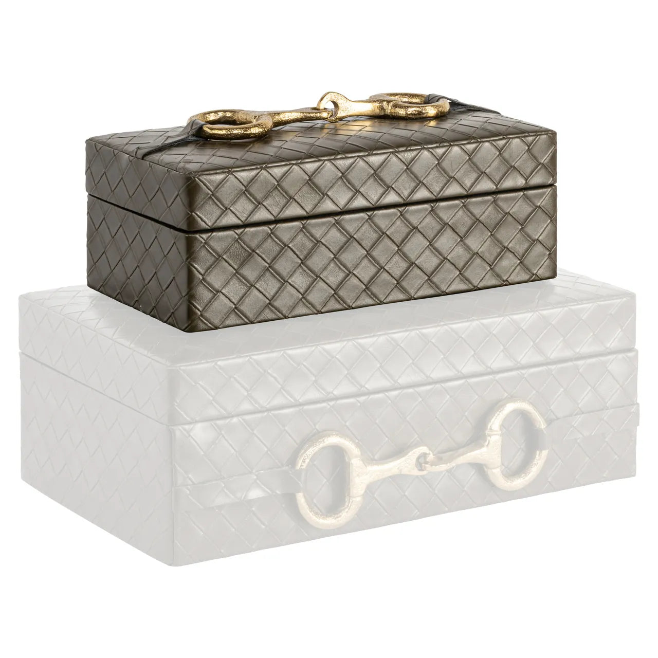 Richmond Interiors Blade Olive Faux Leather Storage Box Small