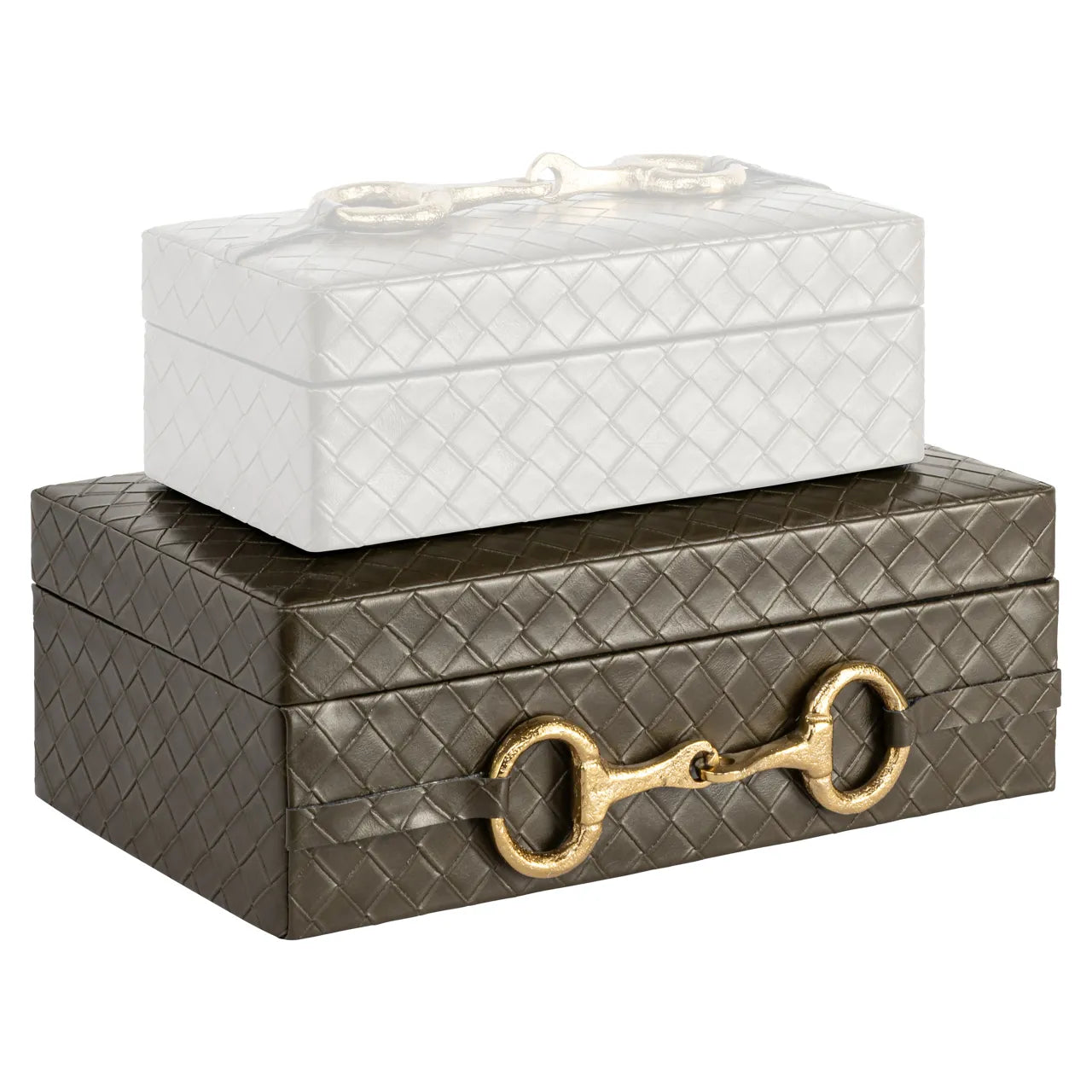 Richmond Interiors Blade Olive Faux Leather Storage Box Large