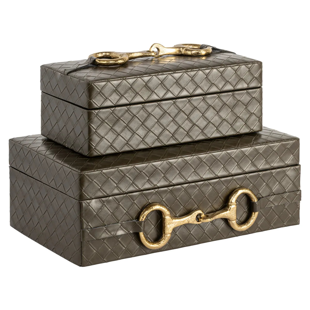 Richmond Interiors Blade Olive Faux Leather Storage Box Large