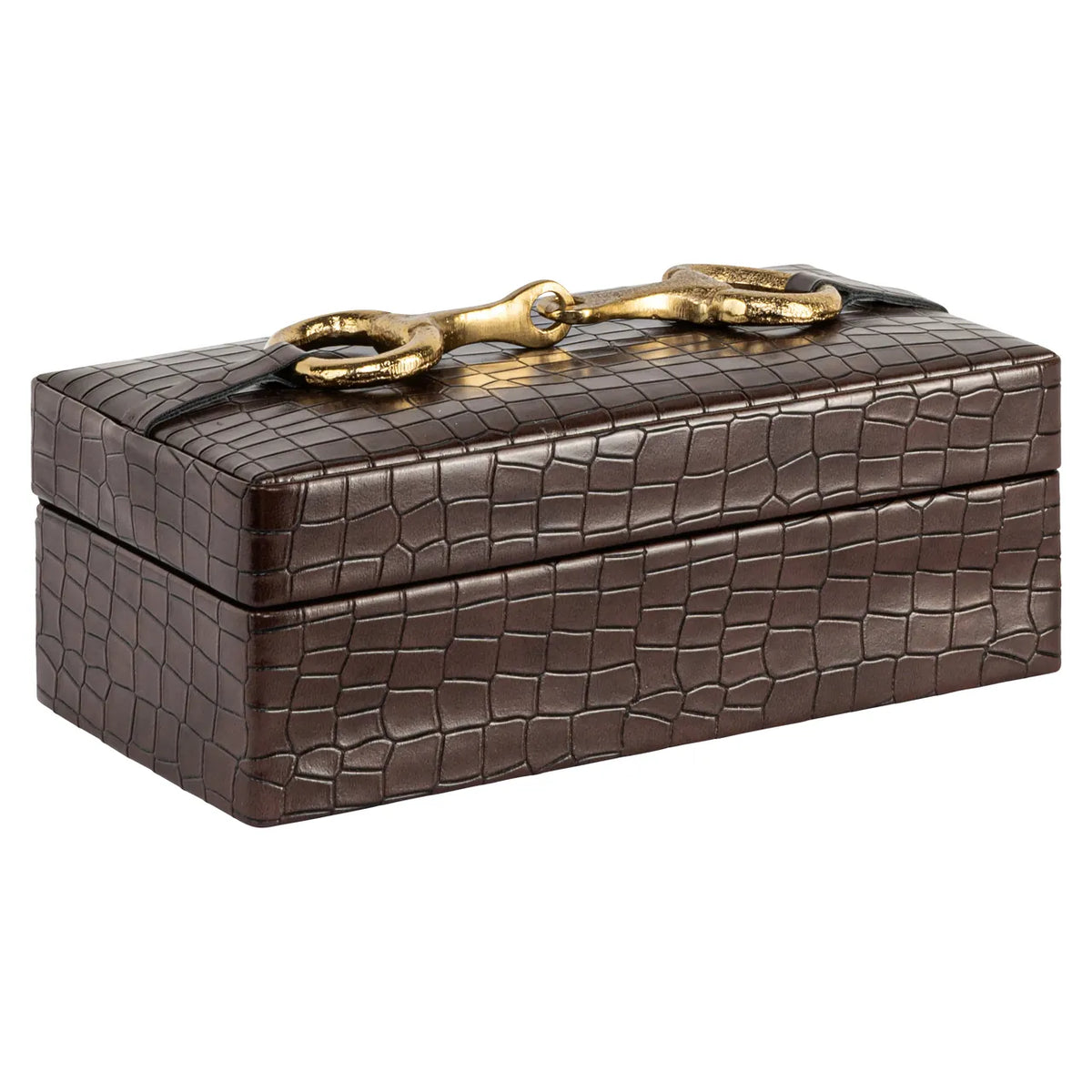 Richmond Interiors Rex Dark Brown Faux Leather Storage Box Small