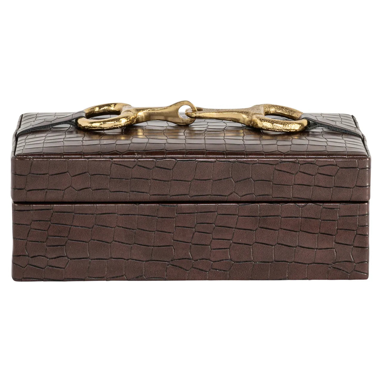 Richmond Interiors Rex Dark Brown Faux Leather Storage Box Small