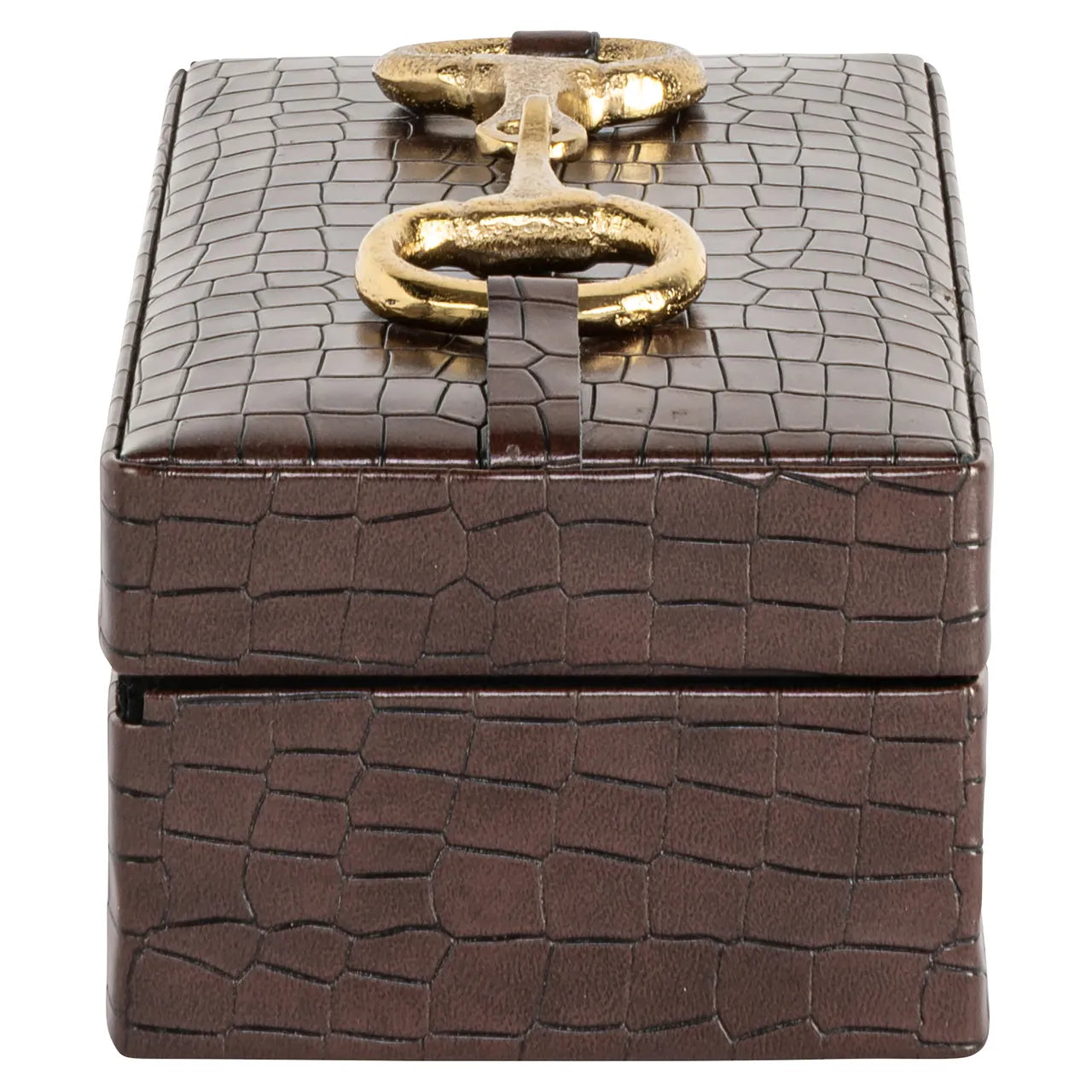 Richmond Interiors Rex Dark Brown Faux Leather Storage Box Small
