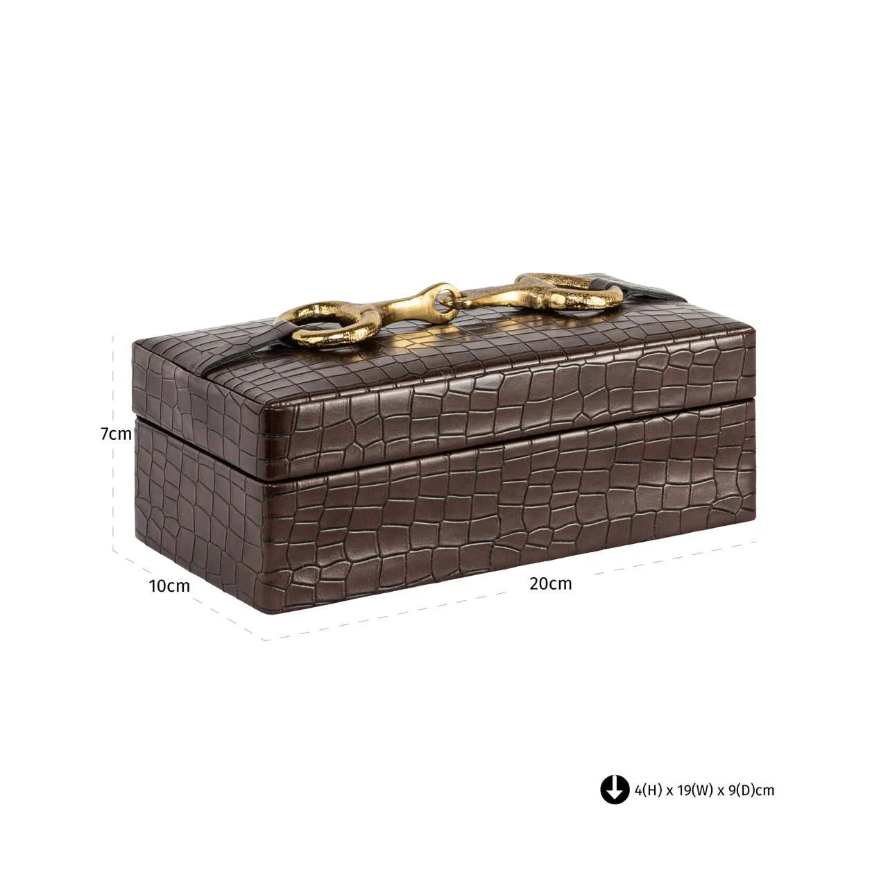 Richmond Interiors Rex Dark Brown Faux Leather Storage Box Small