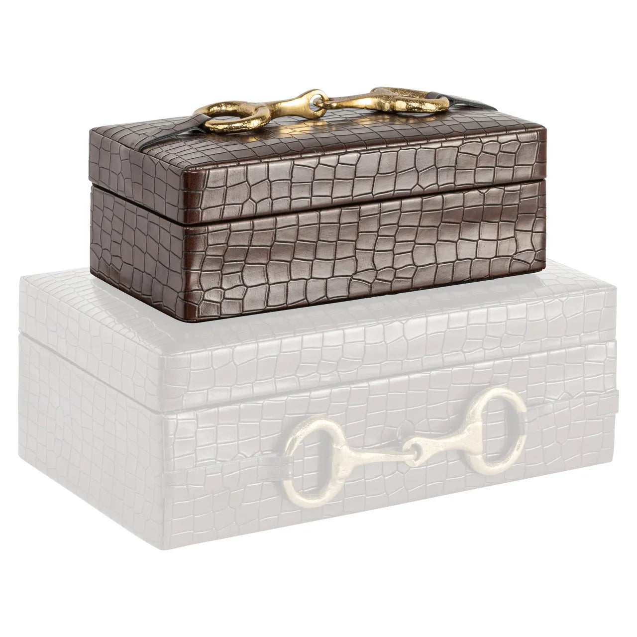 Richmond Interiors Rex Dark Brown Faux Leather Storage Box Small