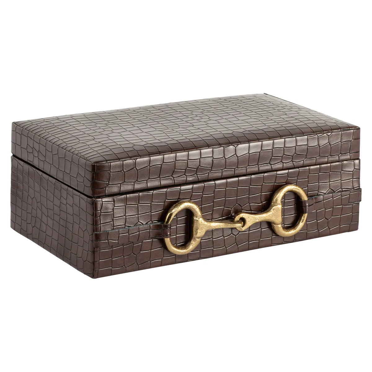 Richmond Interiors Rex Dark Brown Faux Leather Storage Box Large
