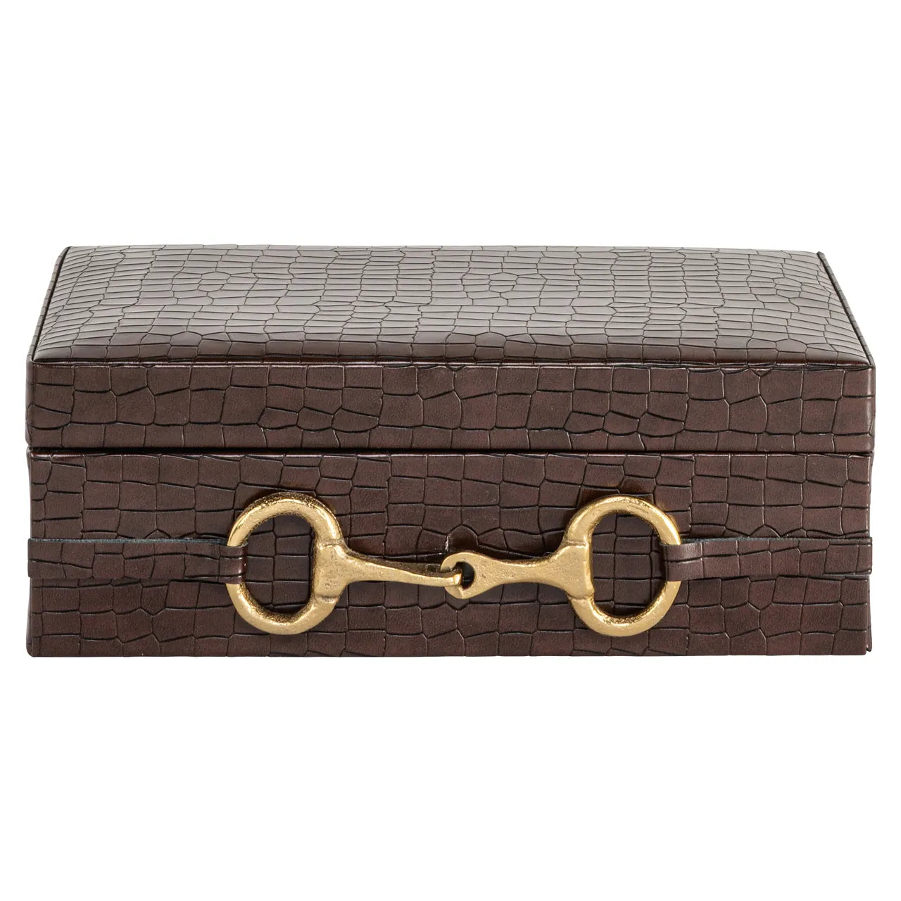 Richmond Interiors Rex Dark Brown Faux Leather Storage Box Large